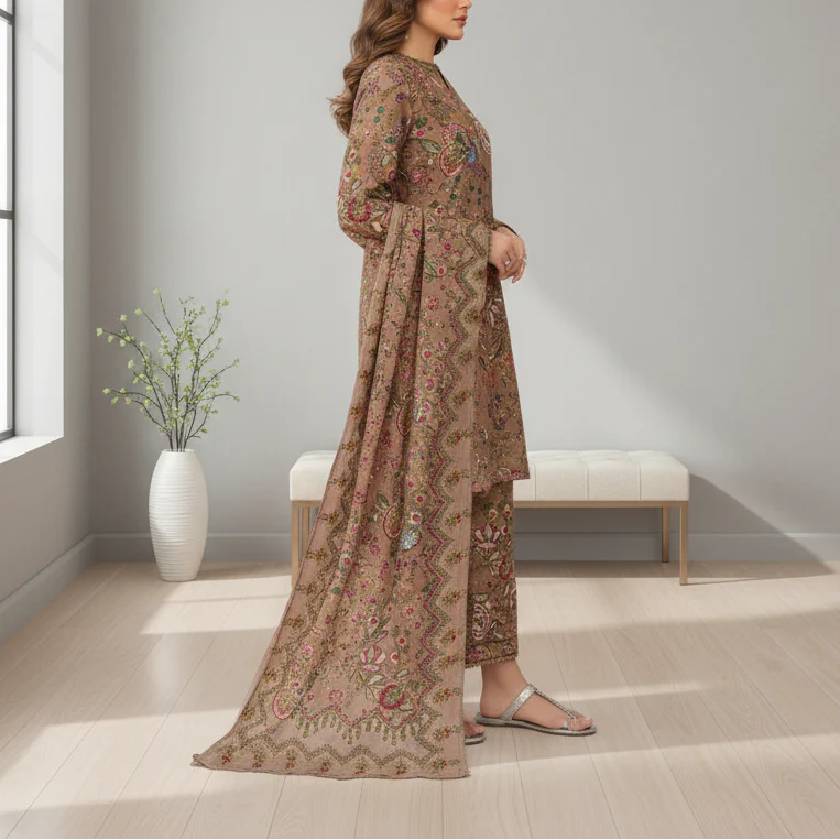 3PC Unstitched Printed Suit US5532 - Image 4