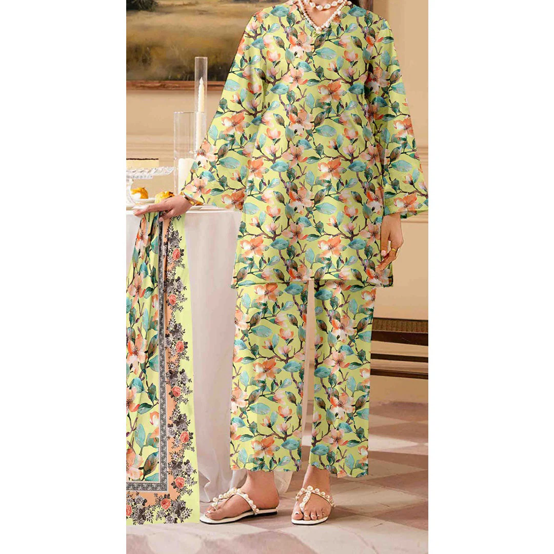 3PC Unstitched Printed Suit US5533 - Image 6