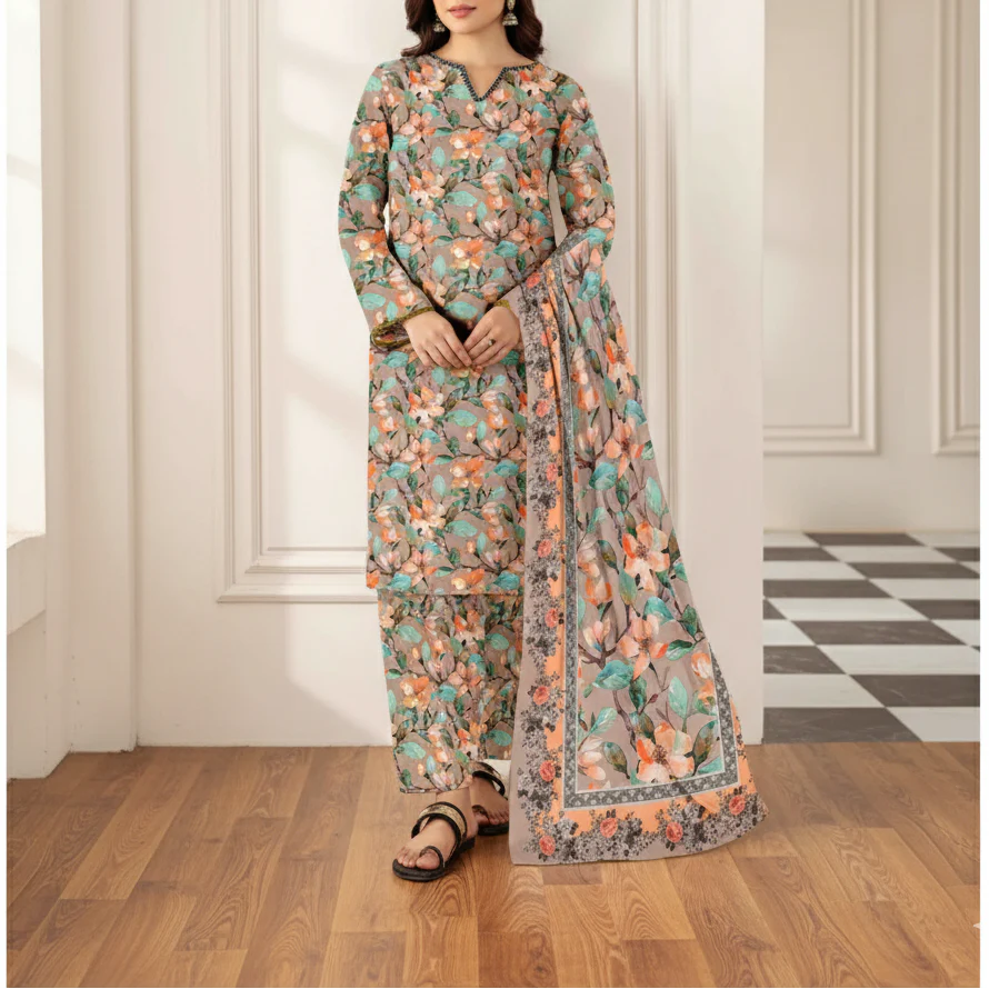3PC Unstitched Printed Suit US5534 - Image 2