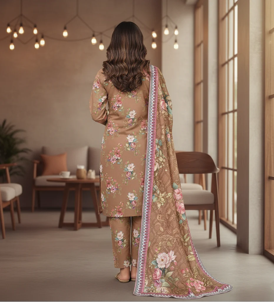 3PC Unstitched Printed Suit US5536 - Image 5