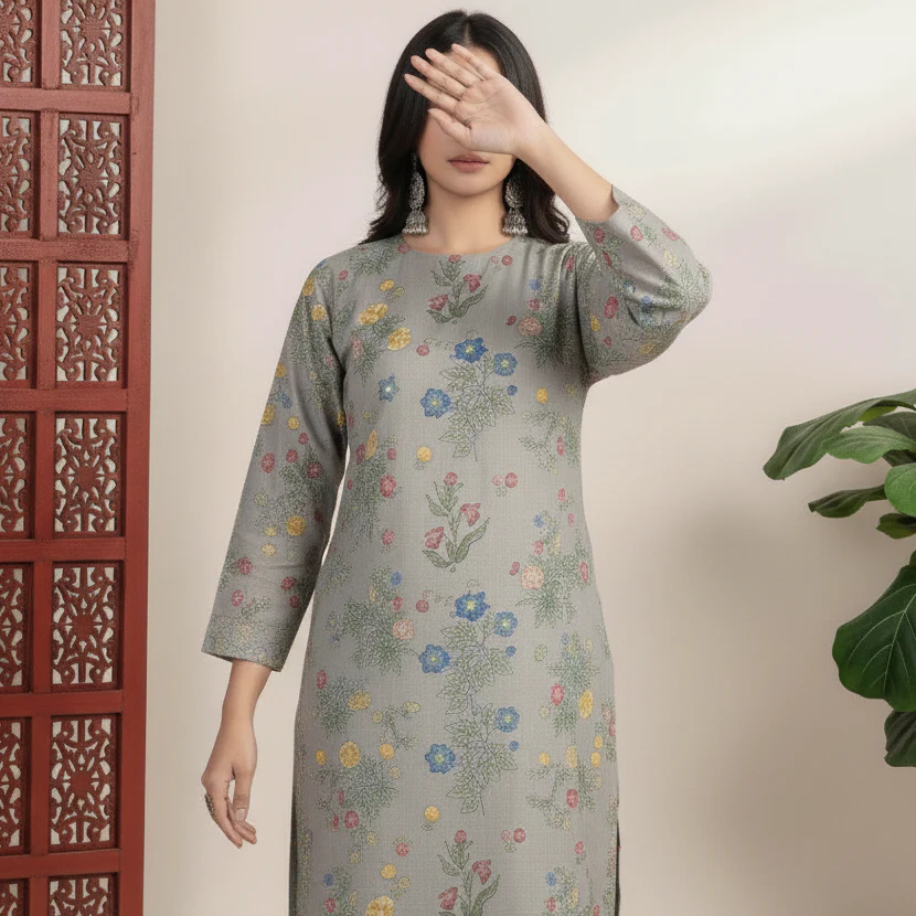3 PC Unstitched Printed Suit - Image 3
