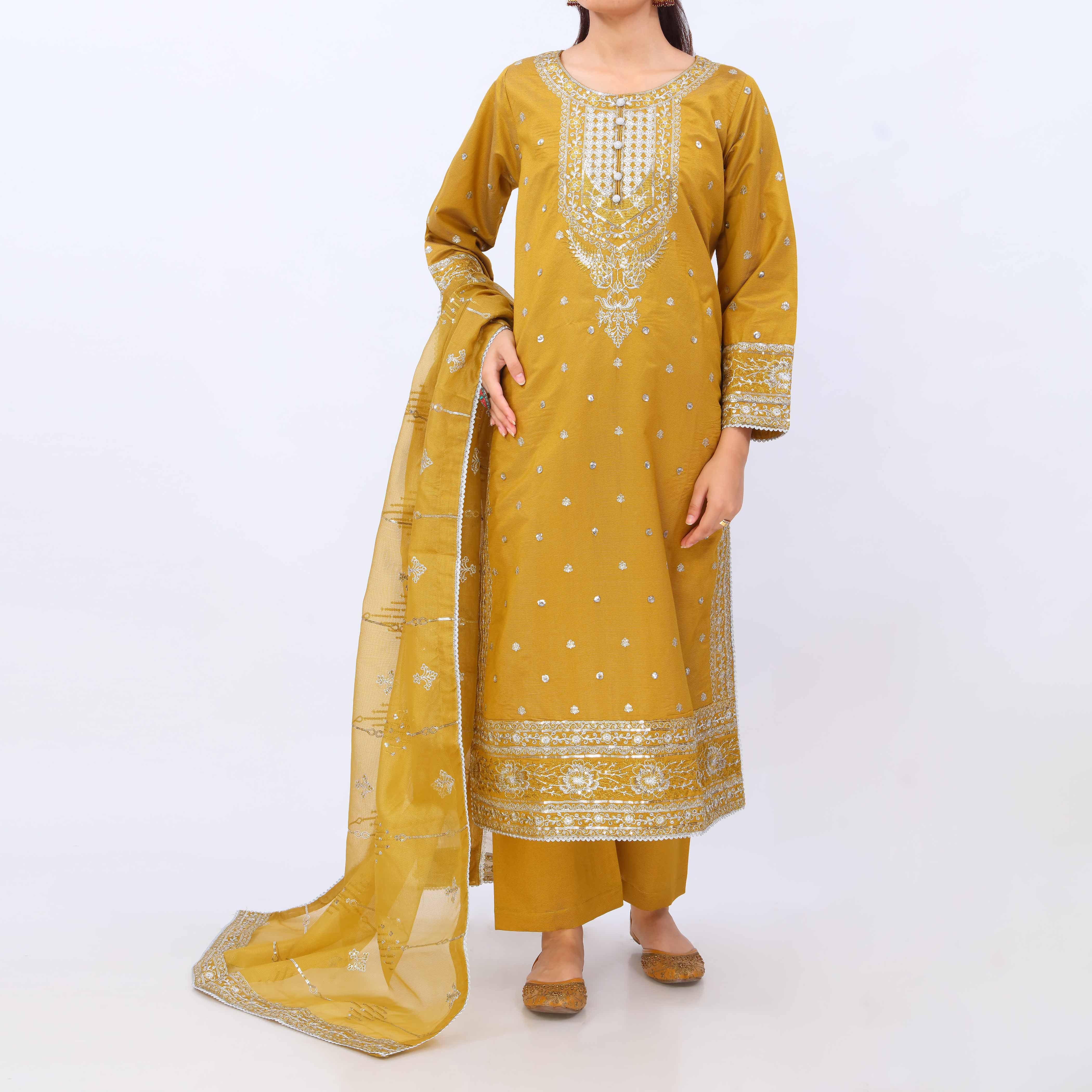 3 PC- Viscose Embellished Suit PF5049 - Image 2