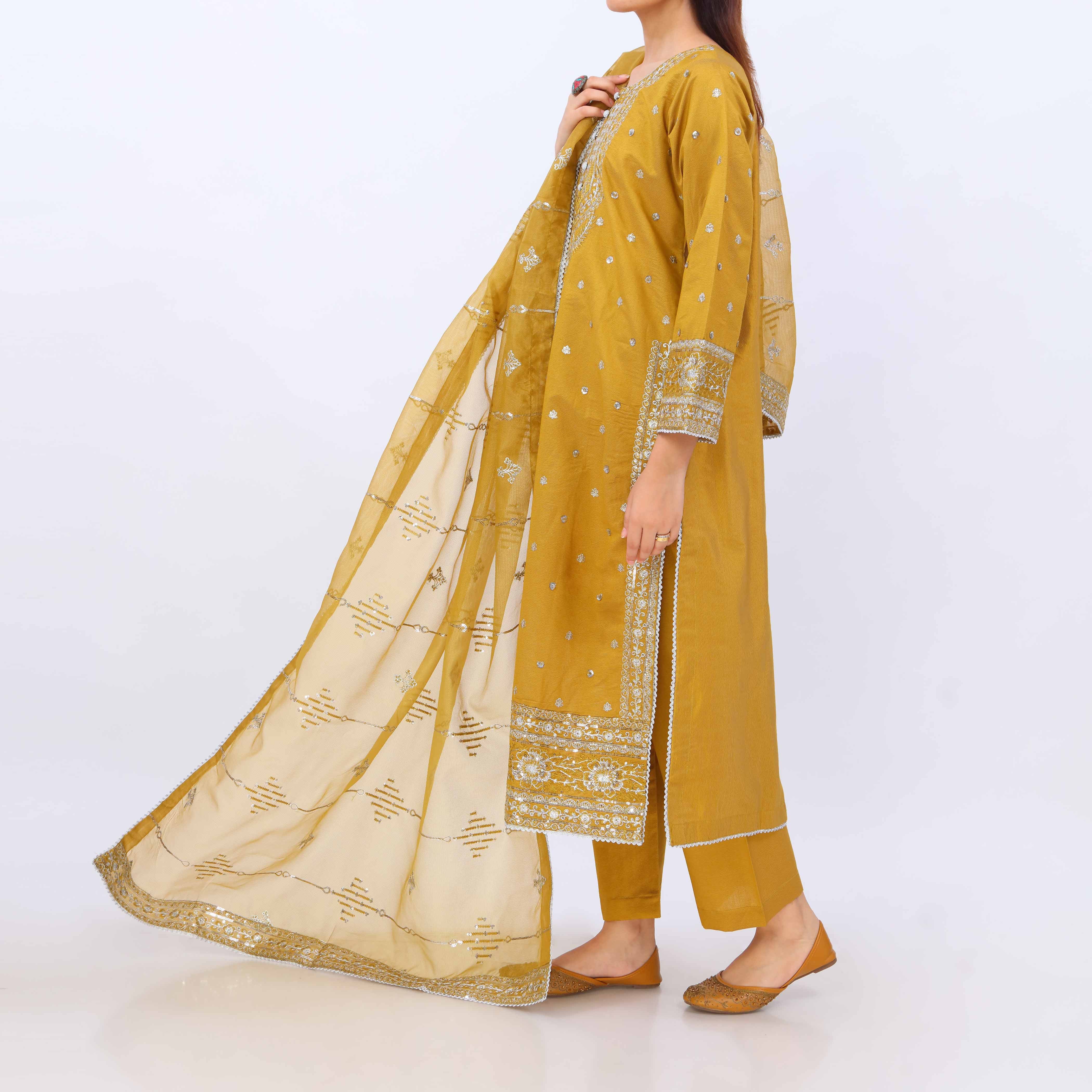 3 PC- Viscose Embellished Suit PF5049 - Image 5