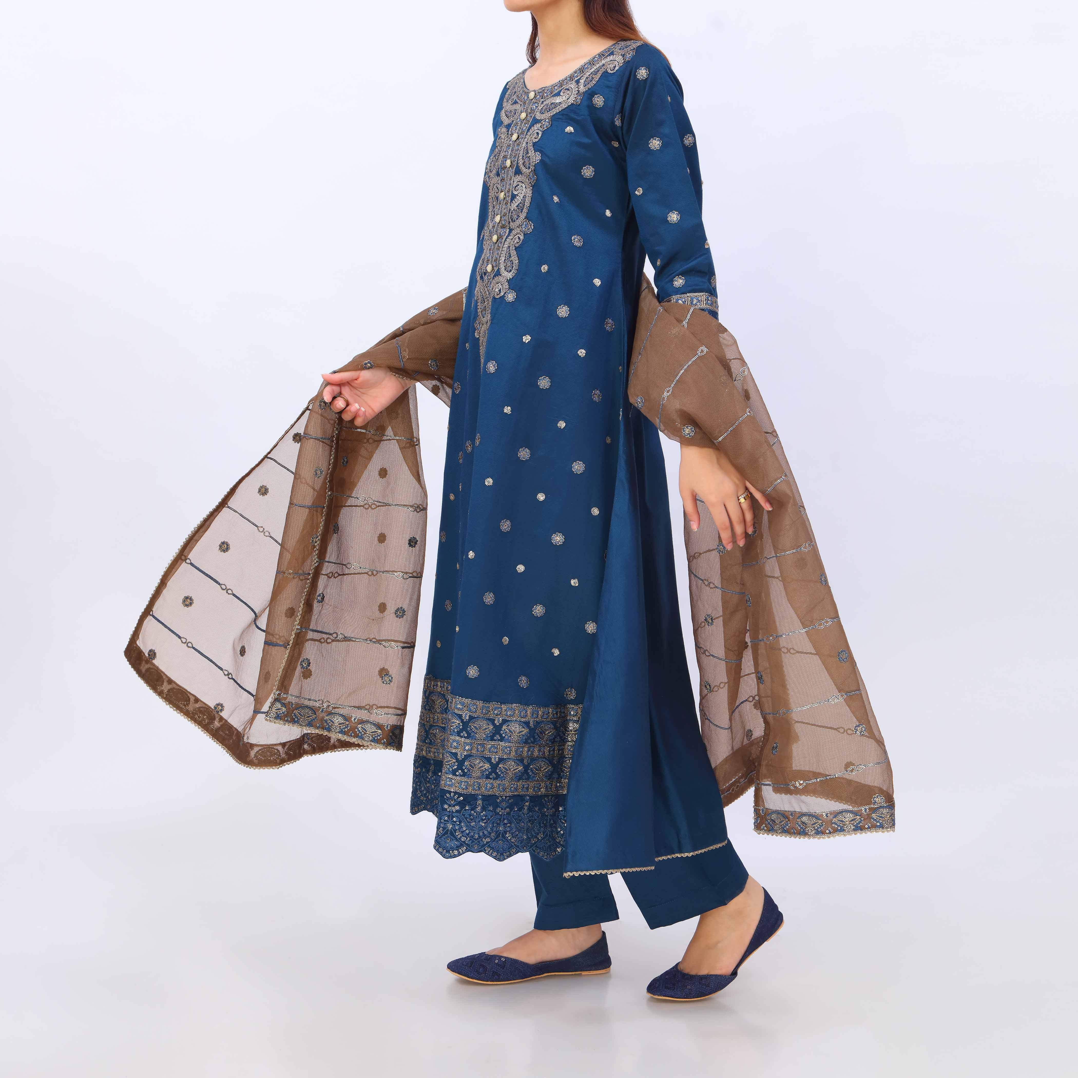 3 PC- Viscose Embellished Suit PF5112 - Image 3