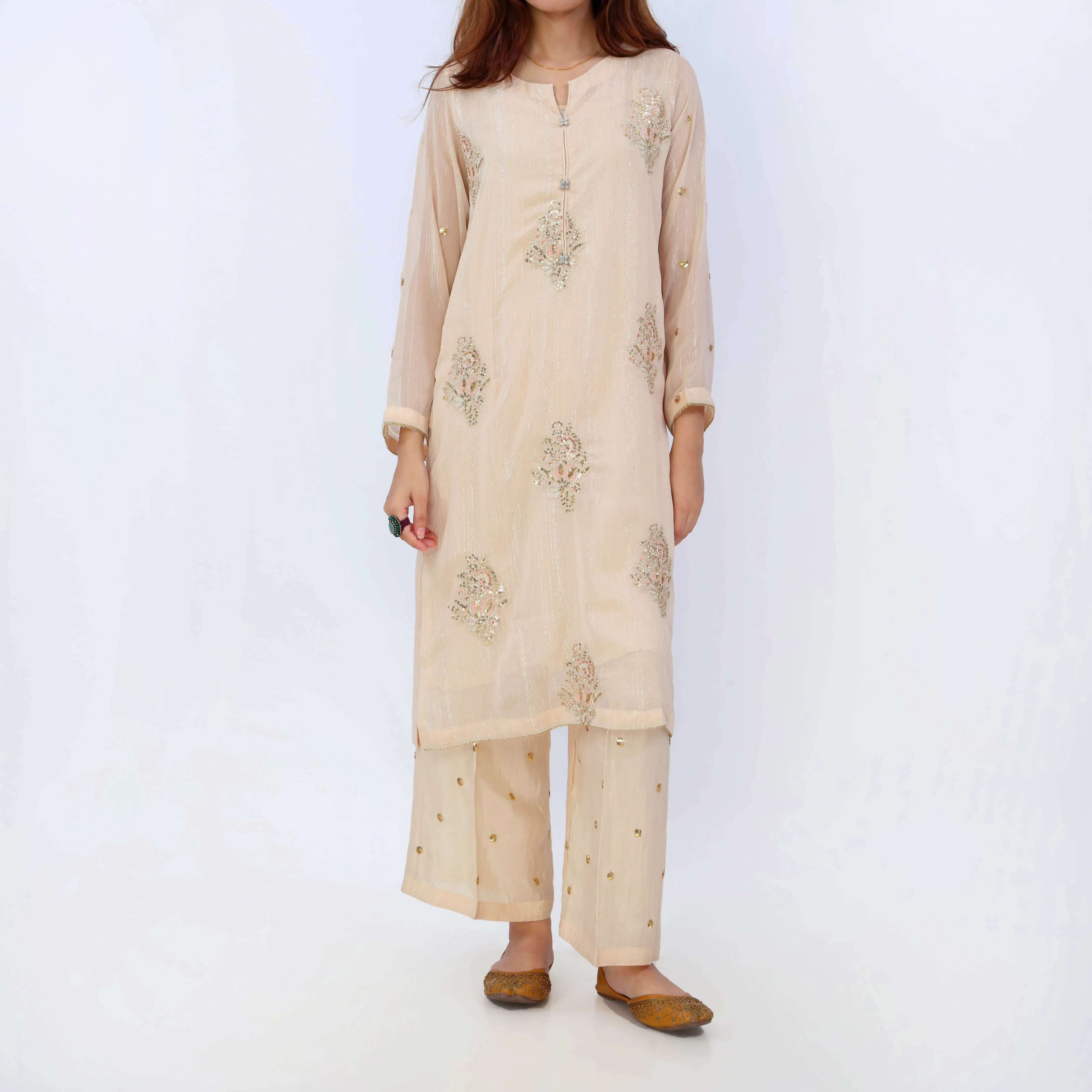 LUXE<br>3 PC Embroidered Suit PS5309 - Image 2