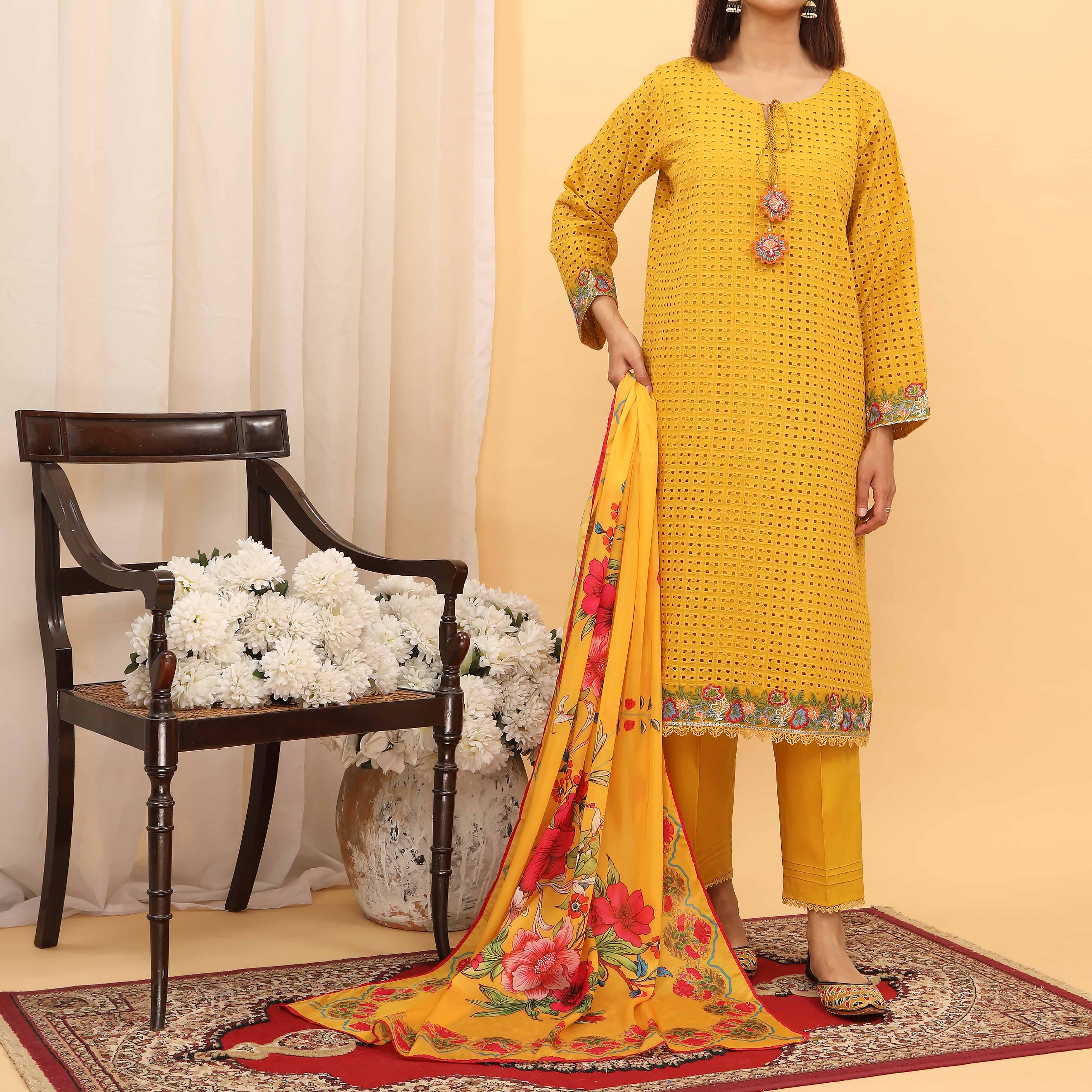 3PC- Chiken Kari Lawn Suit PS5062 - Image 2
