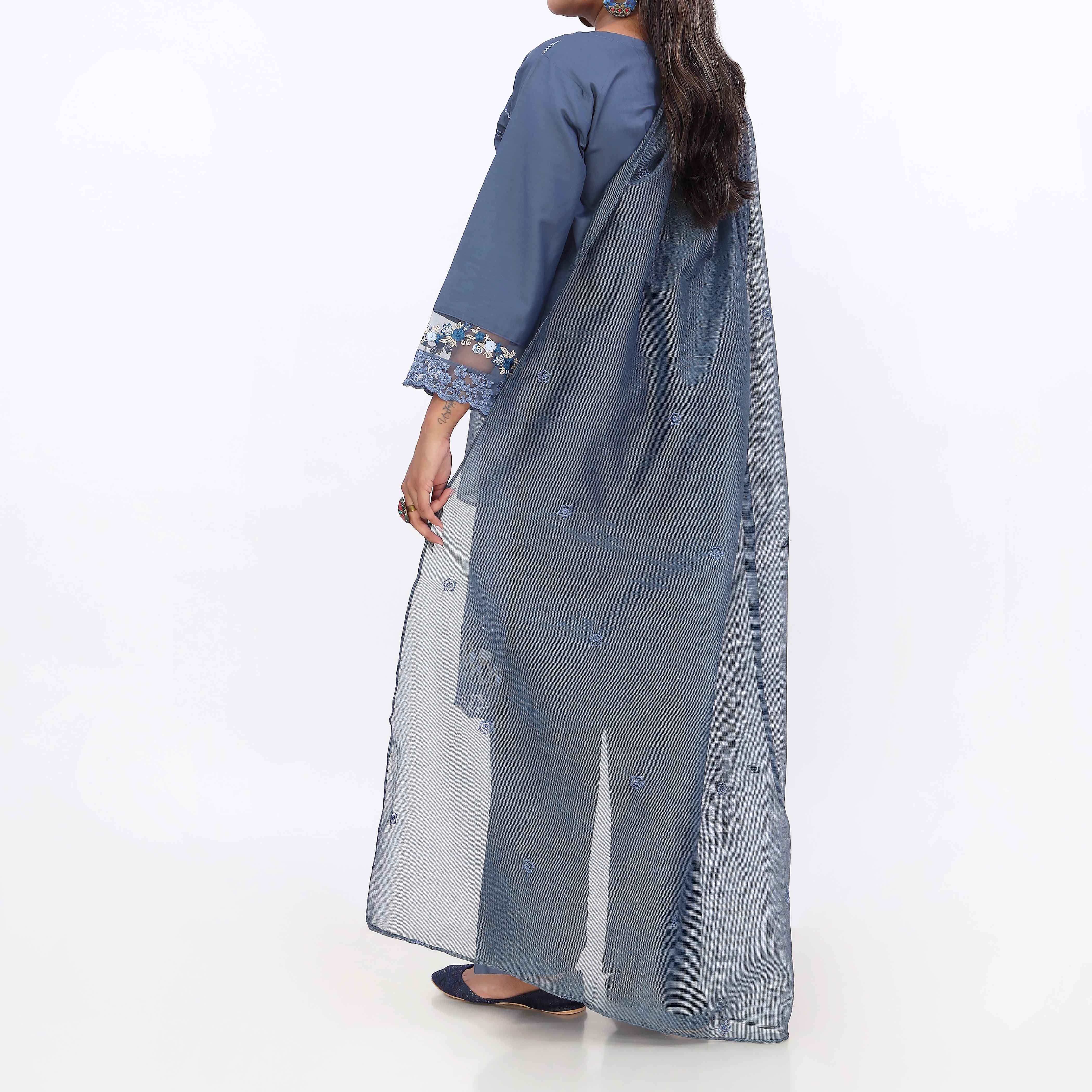 3PC- Cotton Cambric Embroiderd Suit PS5508 - Image 5