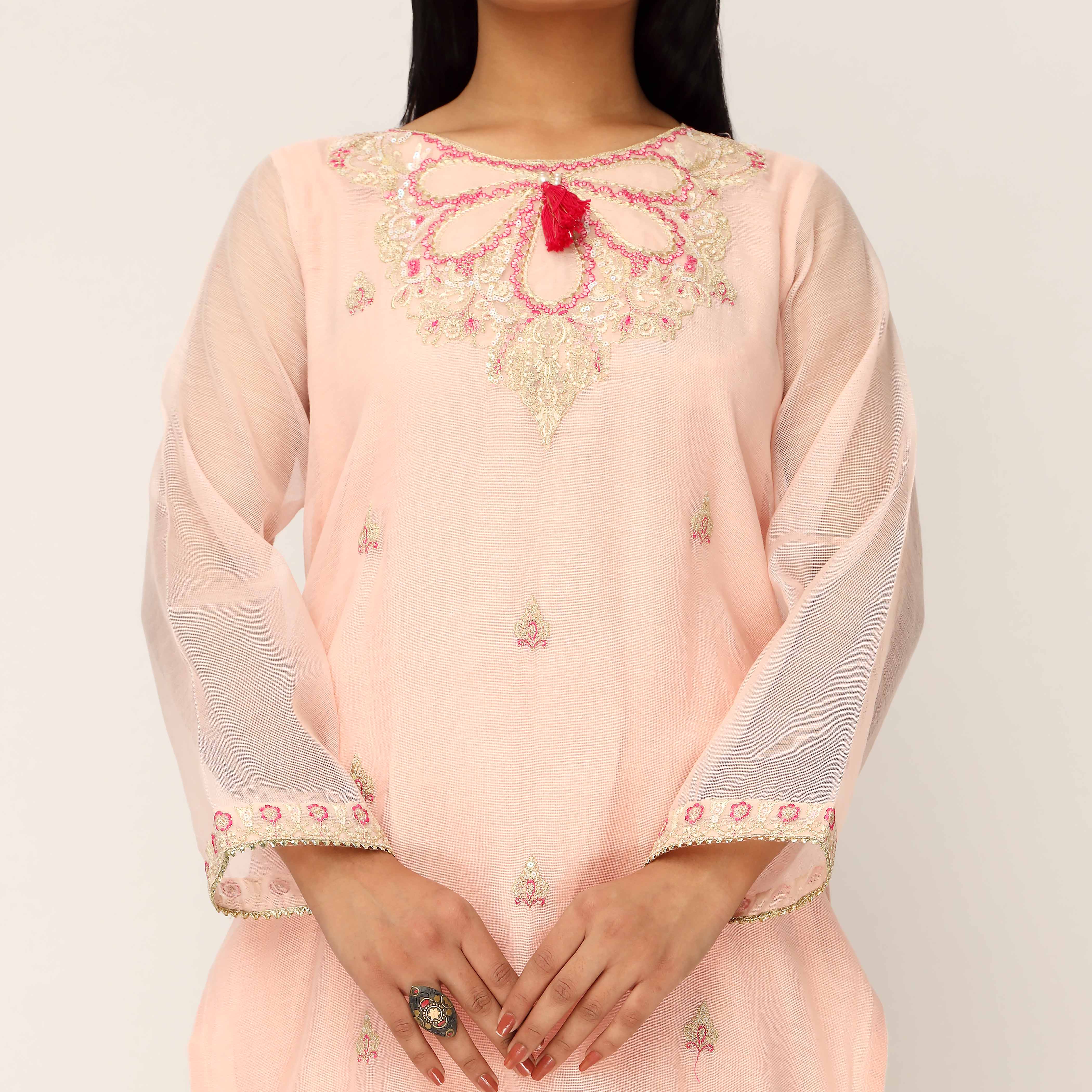3PC- Cotton Khadi Net Suit PS5154 - Image 3