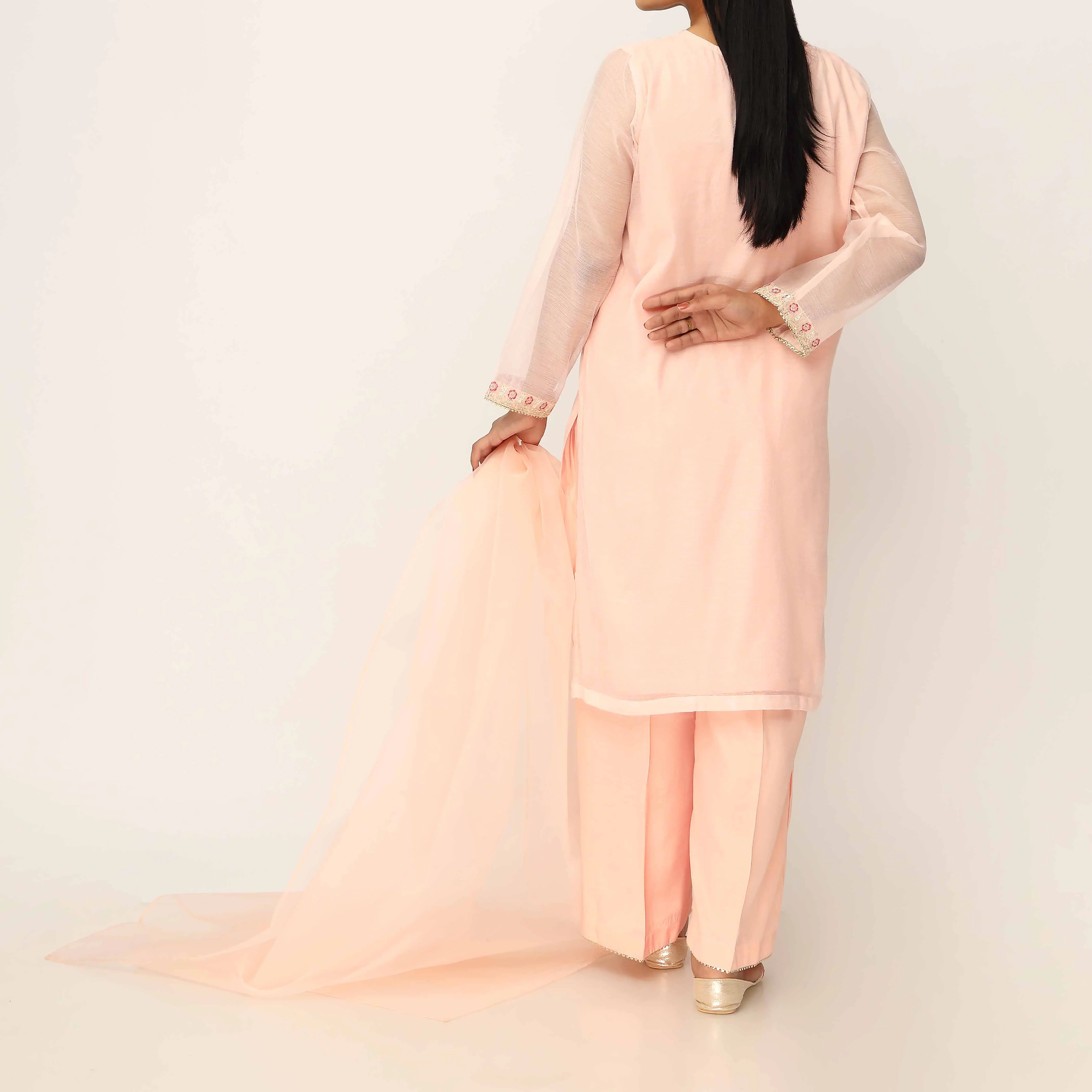 3PC- Cotton Khadi Net Suit PS5154 - Image 5