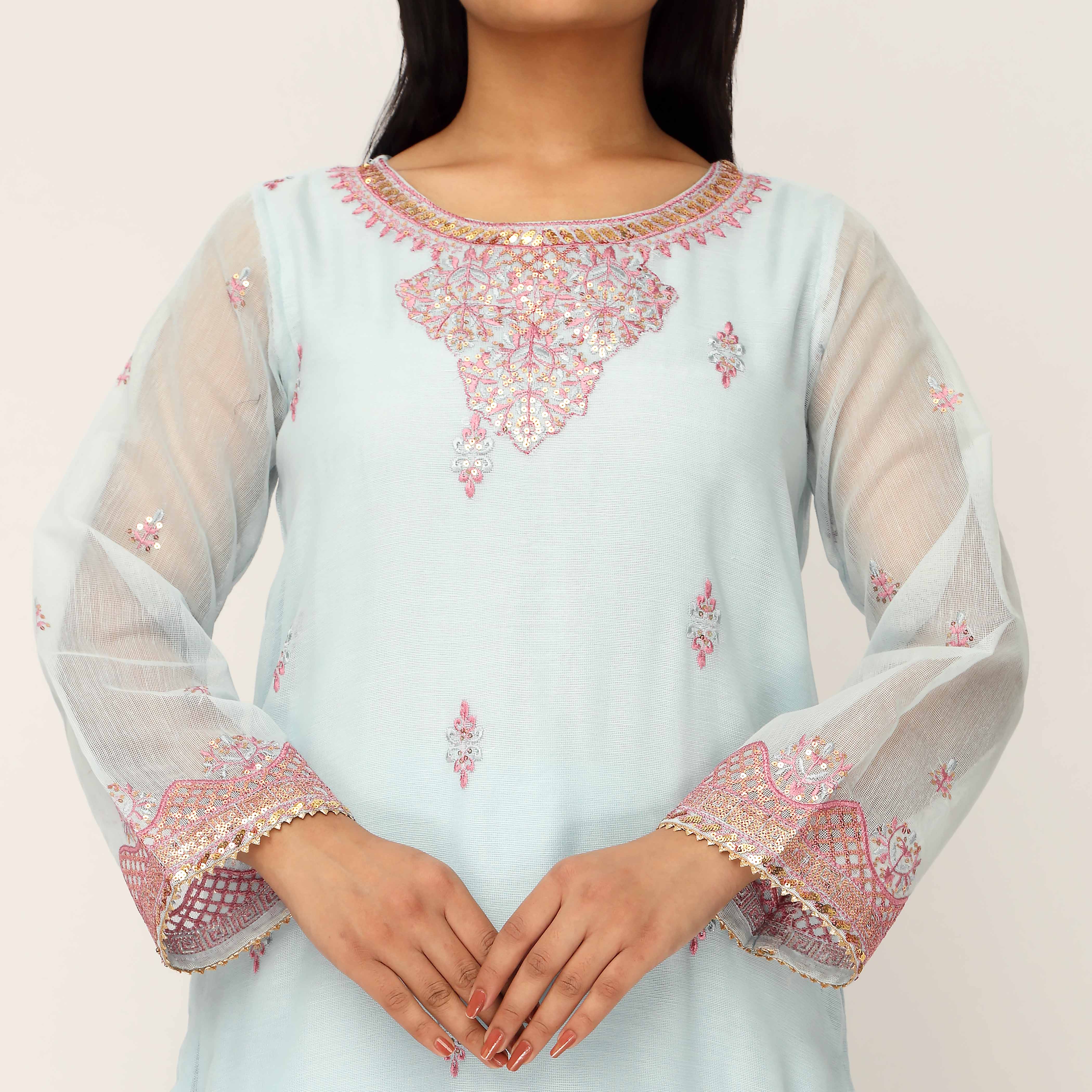 3PC- Cotton Khadi Net Suit PS5194 - Image 3