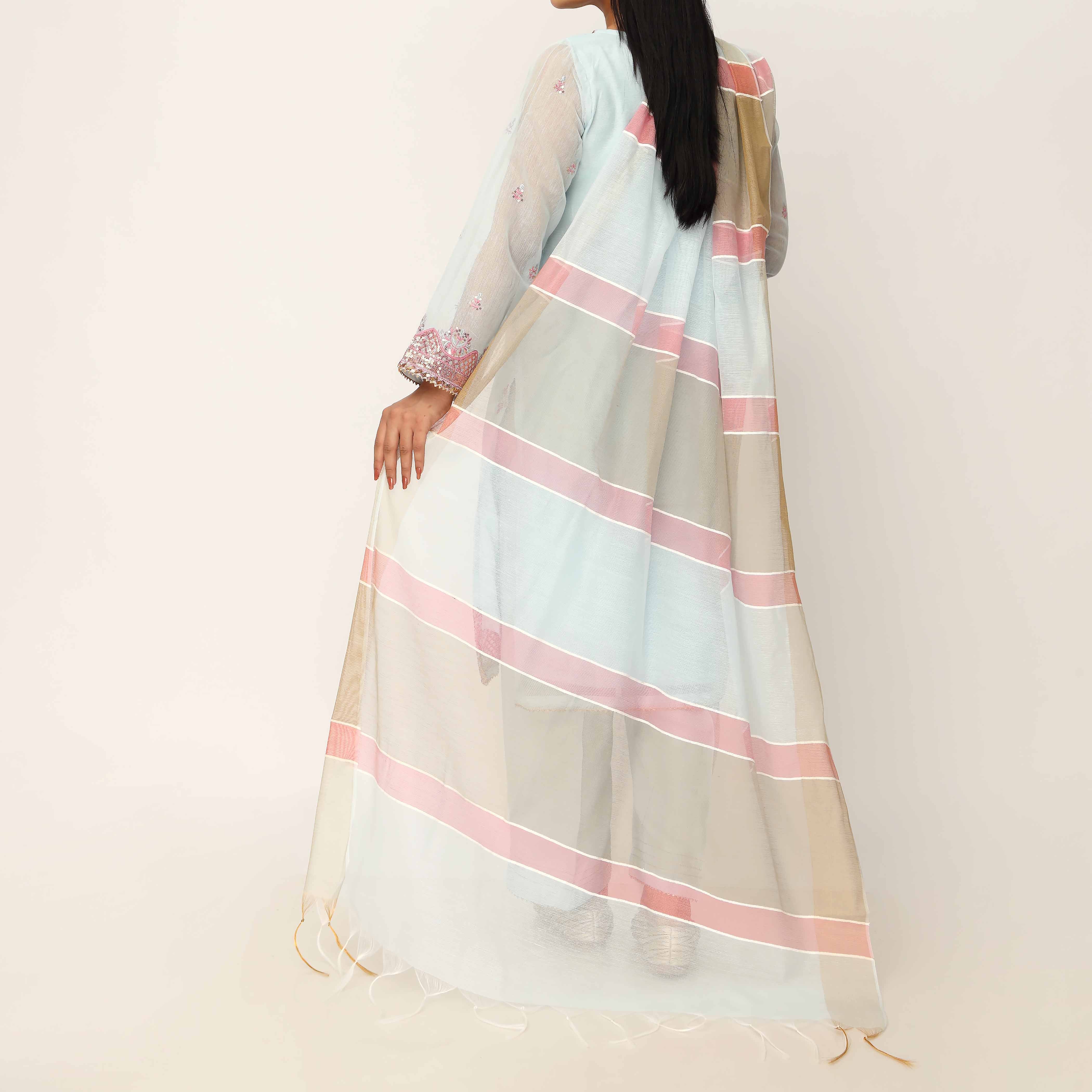 3PC- Cotton Khadi Net Suit PS5194 - Image 5