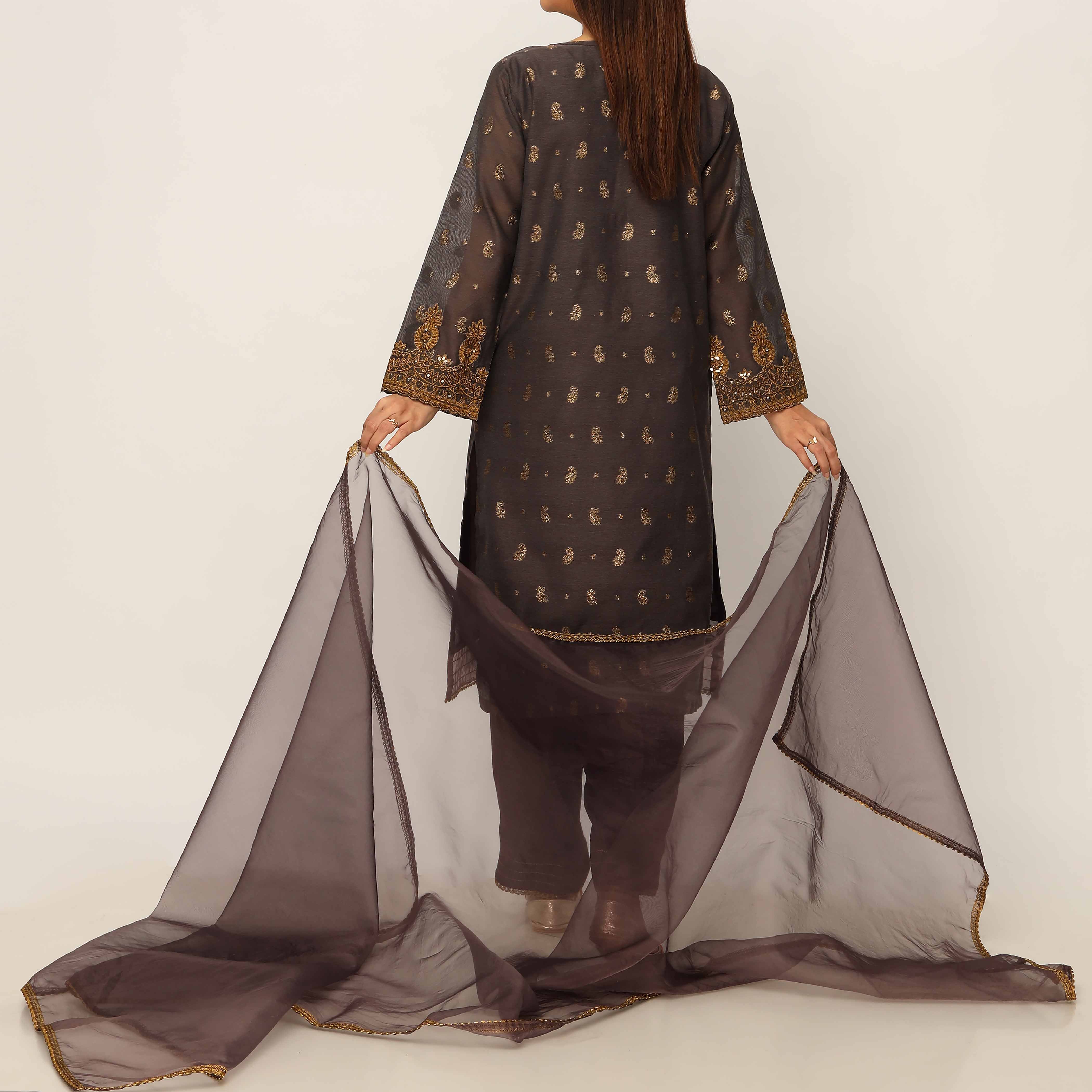 3PC- Cotton Lurix Jaquard Suit PS5119 - Image 5