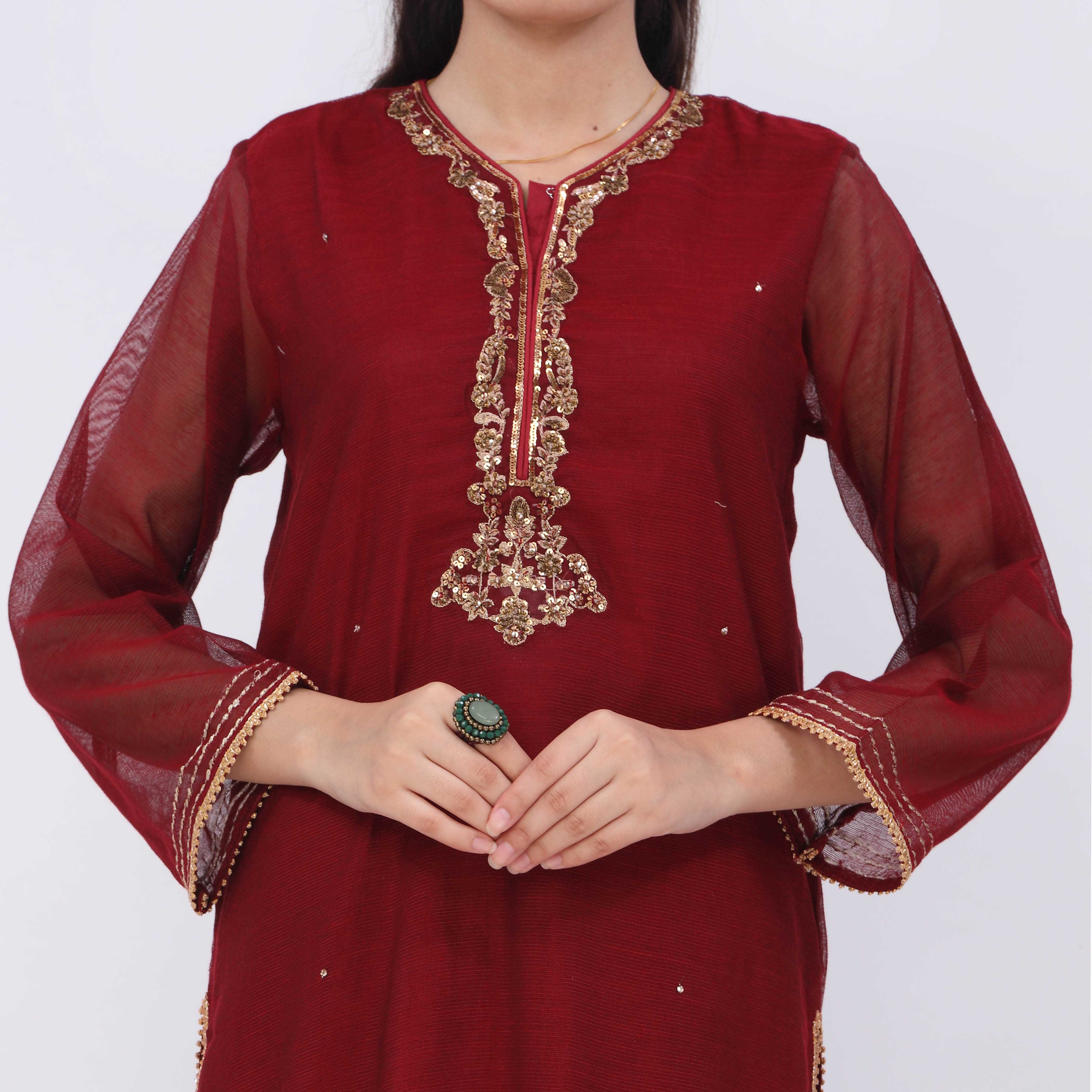 FLAMENCA<br>3 PC Embroidered Suit PS5283 - Image 3