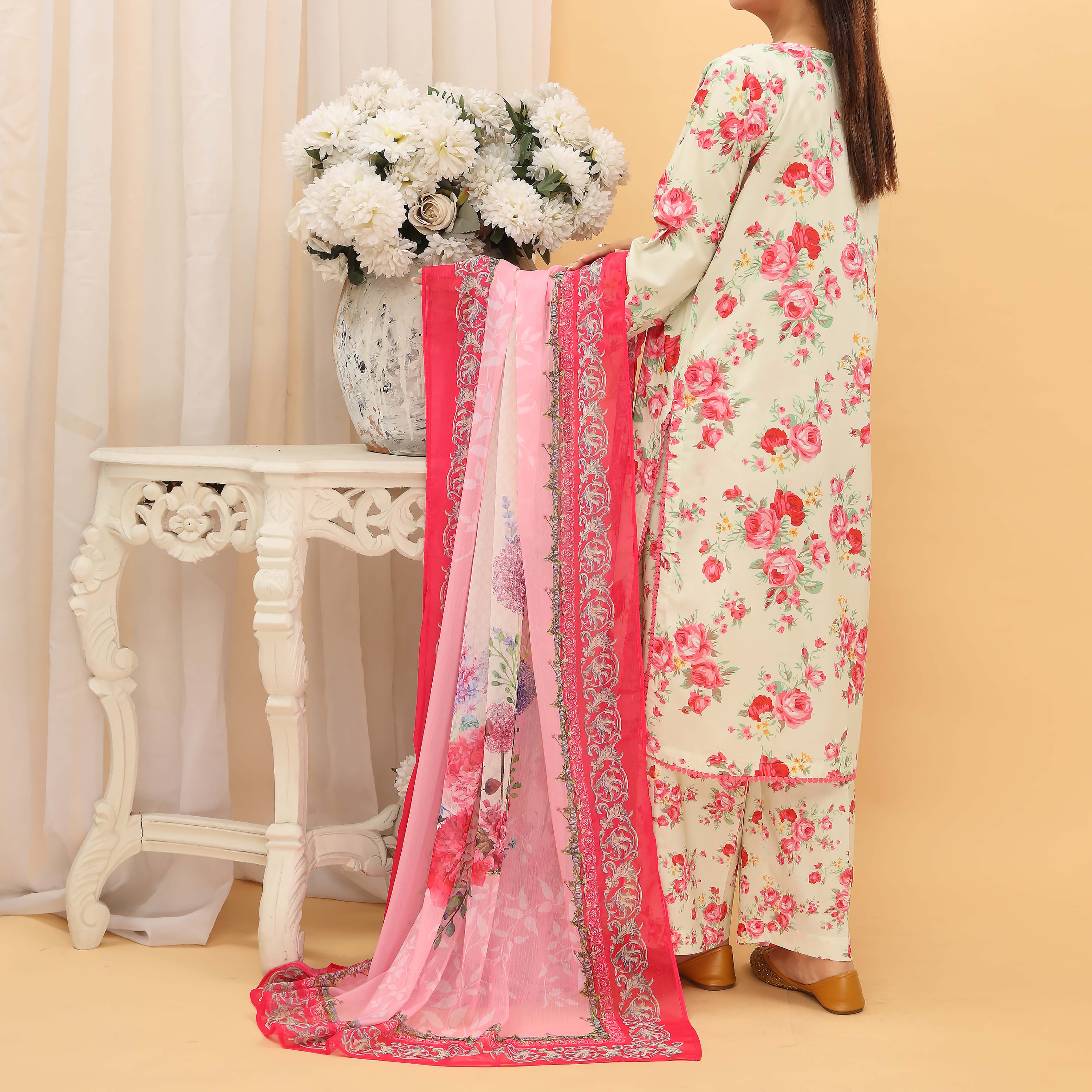 3PC- Digital Printed Cambric Suit PS5156 - Image 3