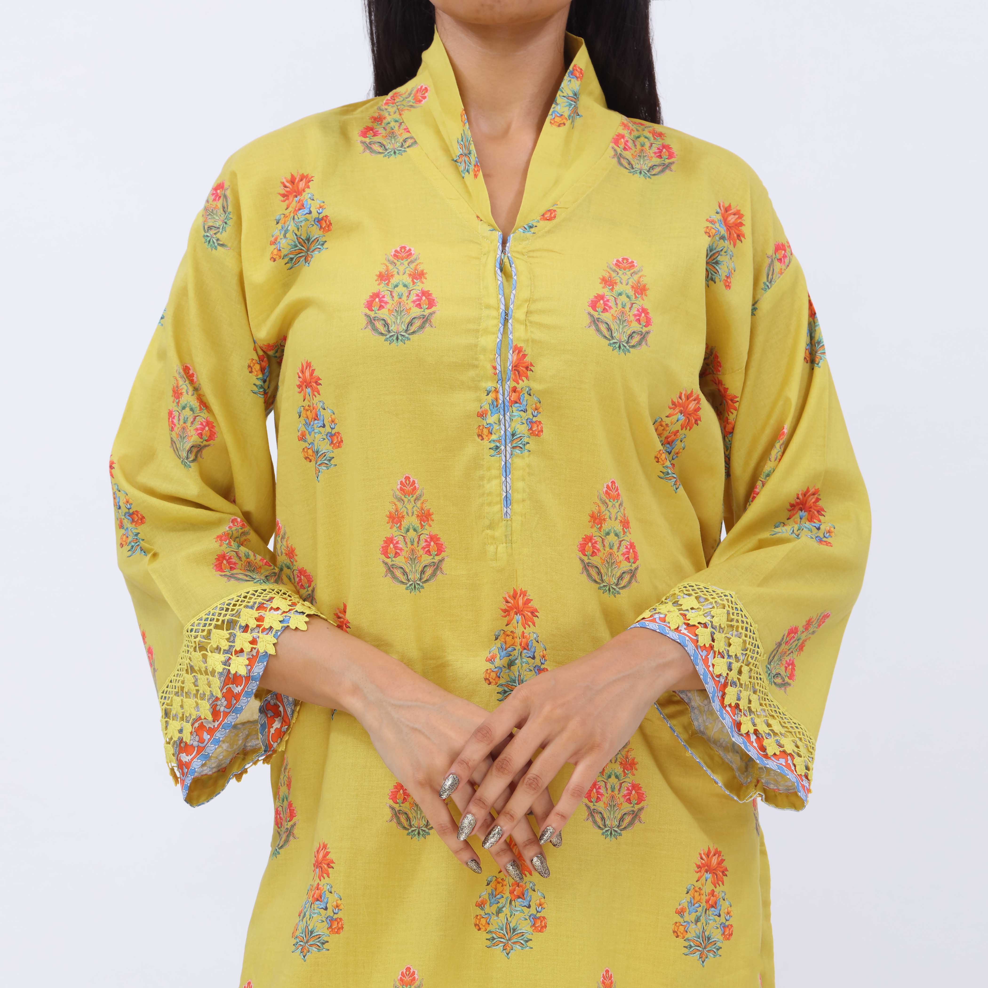 3PC- Digital Printed Cotton Cambric Suit PS5431 - Image 3