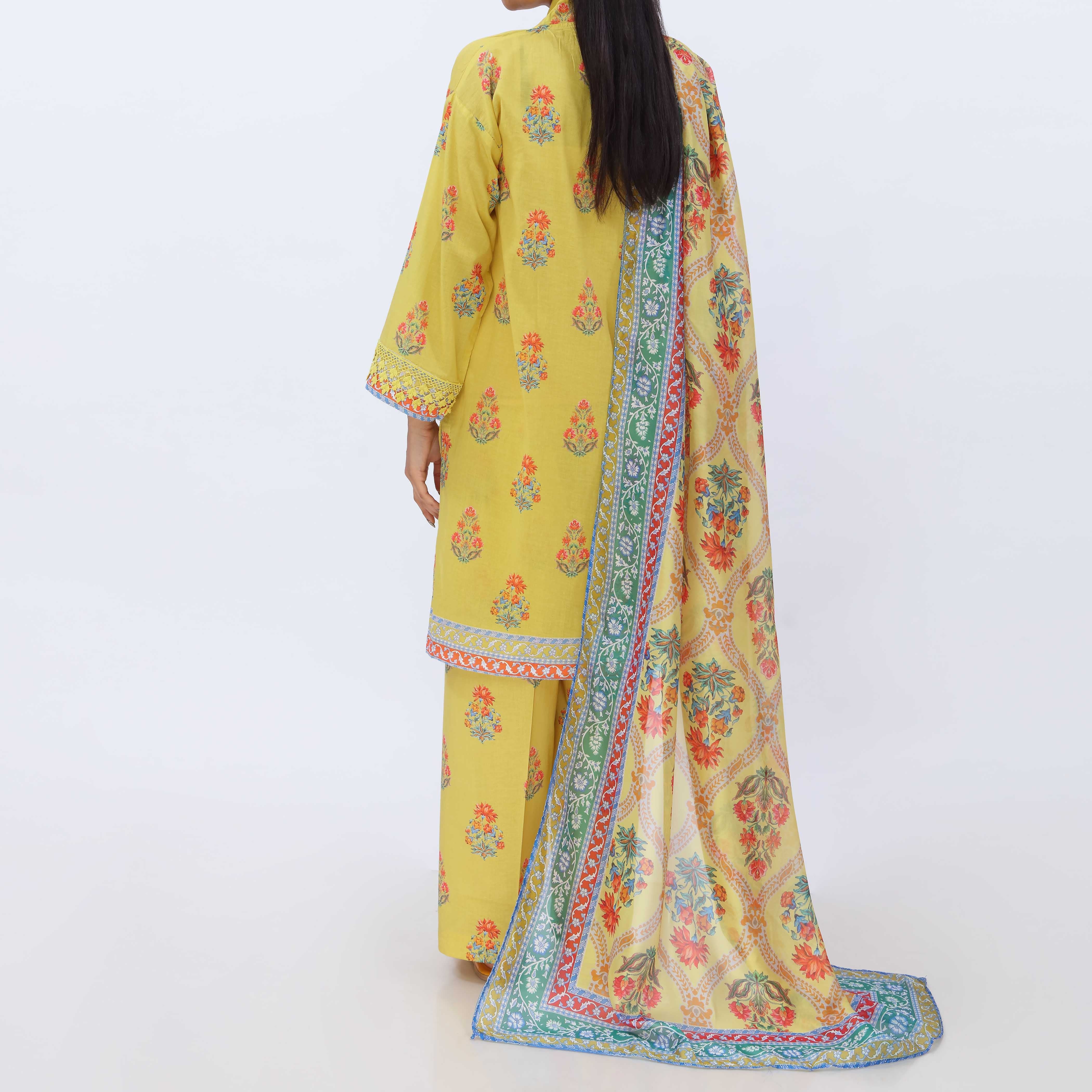 3PC- Digital Printed Cotton Cambric Suit PS5431 - Image 5