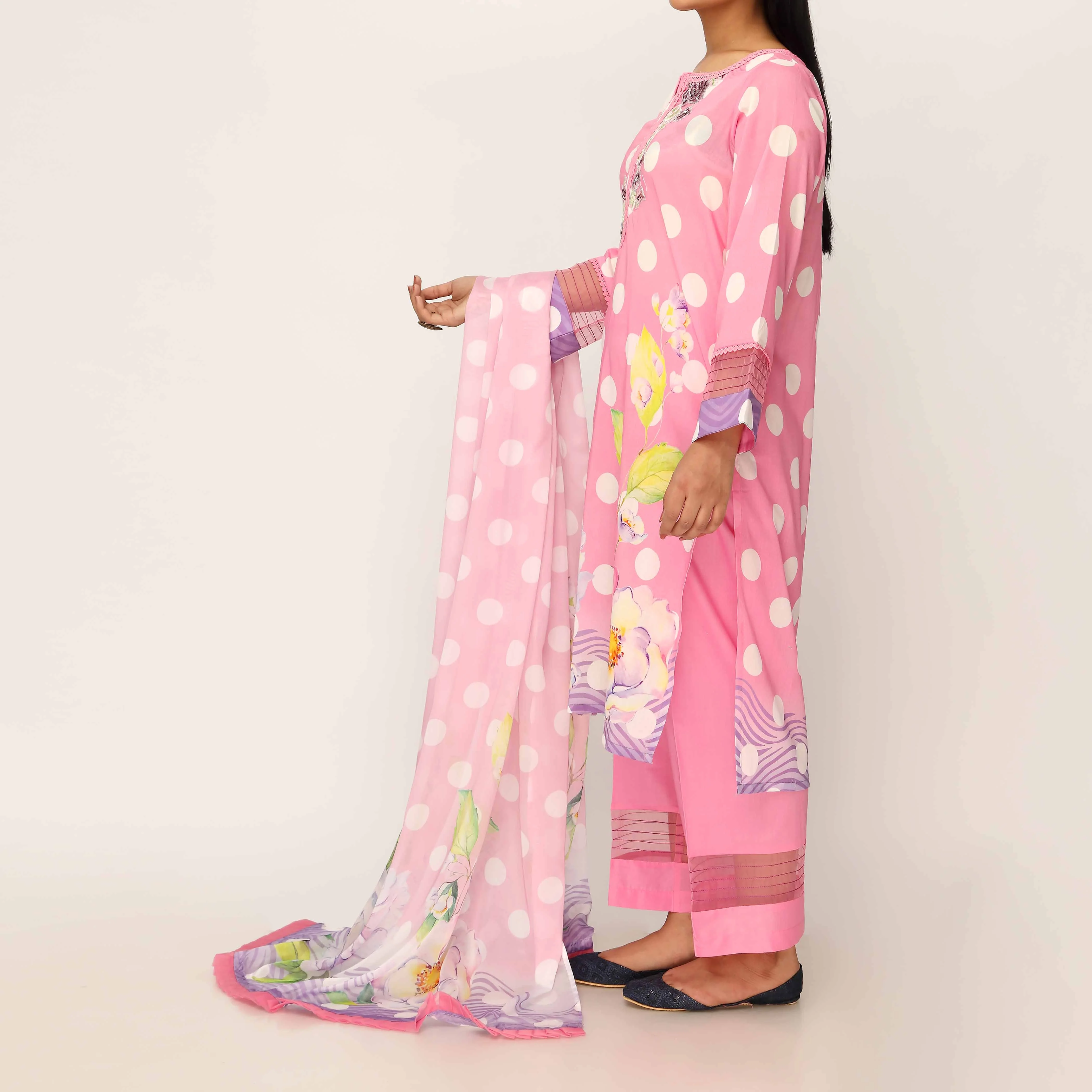 3PC- Digital Printed Embroiderd Lawn Suit PS5179 - Image 3
