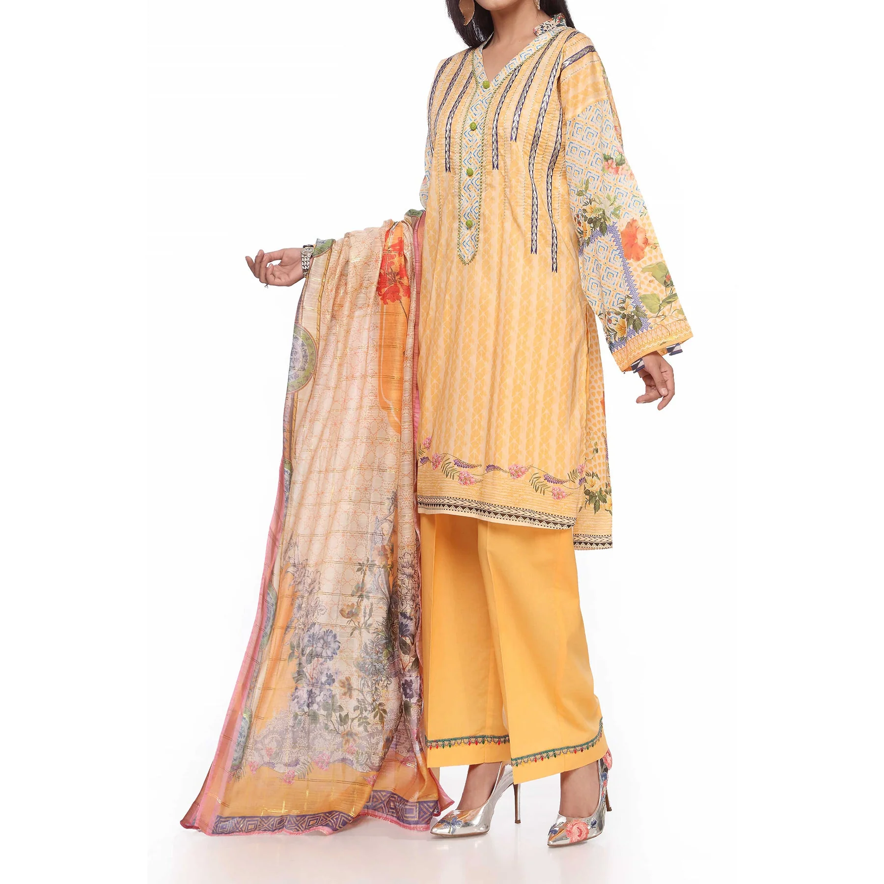 3PC- Digital Printed Lawn Embroidered Suit PS2355 - Image 2