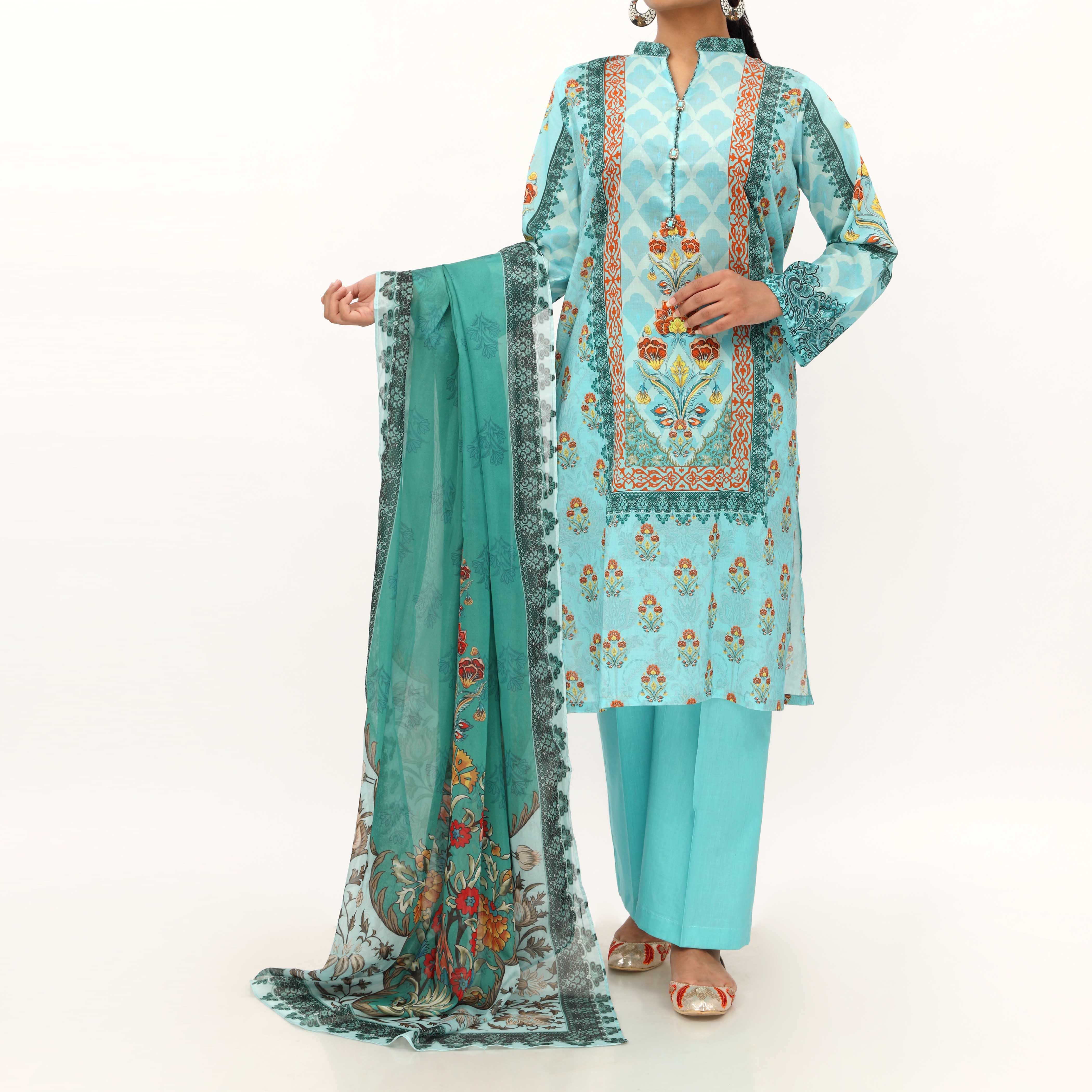 3PC- Digital Printed Lawn Suit PS5192 - Image 2