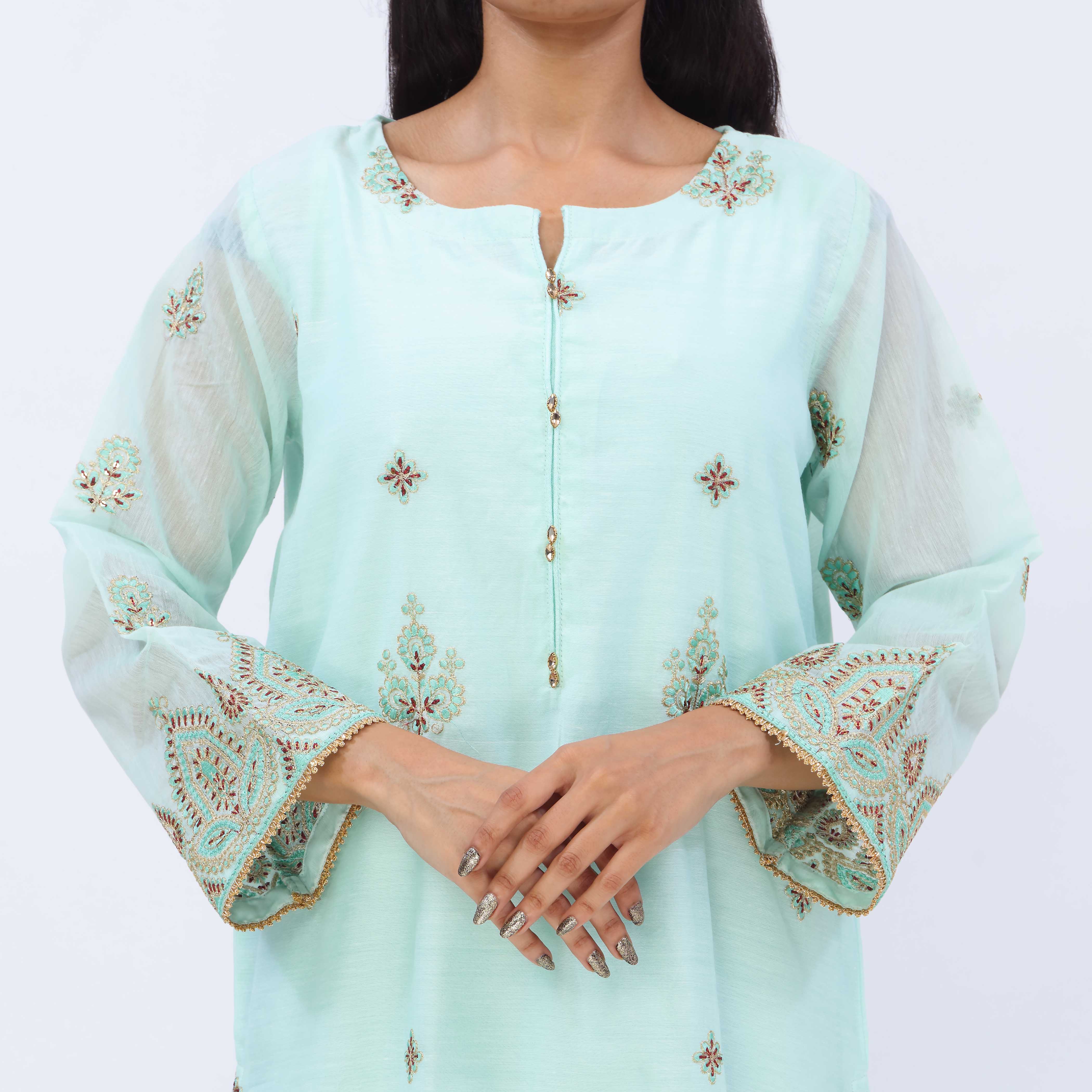 3PC- Dyed Paper Cotton Suit PS5257 - Image 3