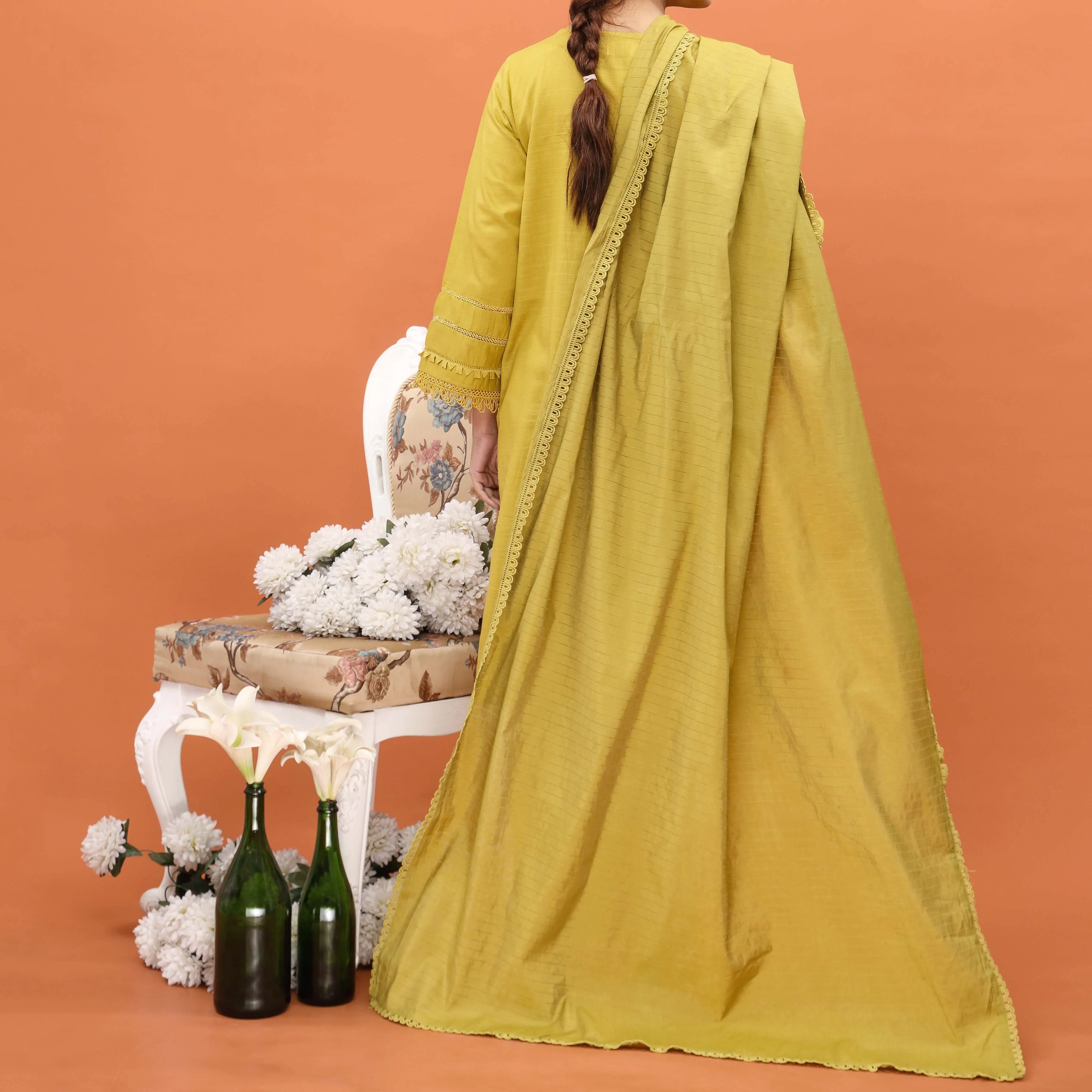 3PC- Embellished Khaddar Suit PW4109 - Image 3