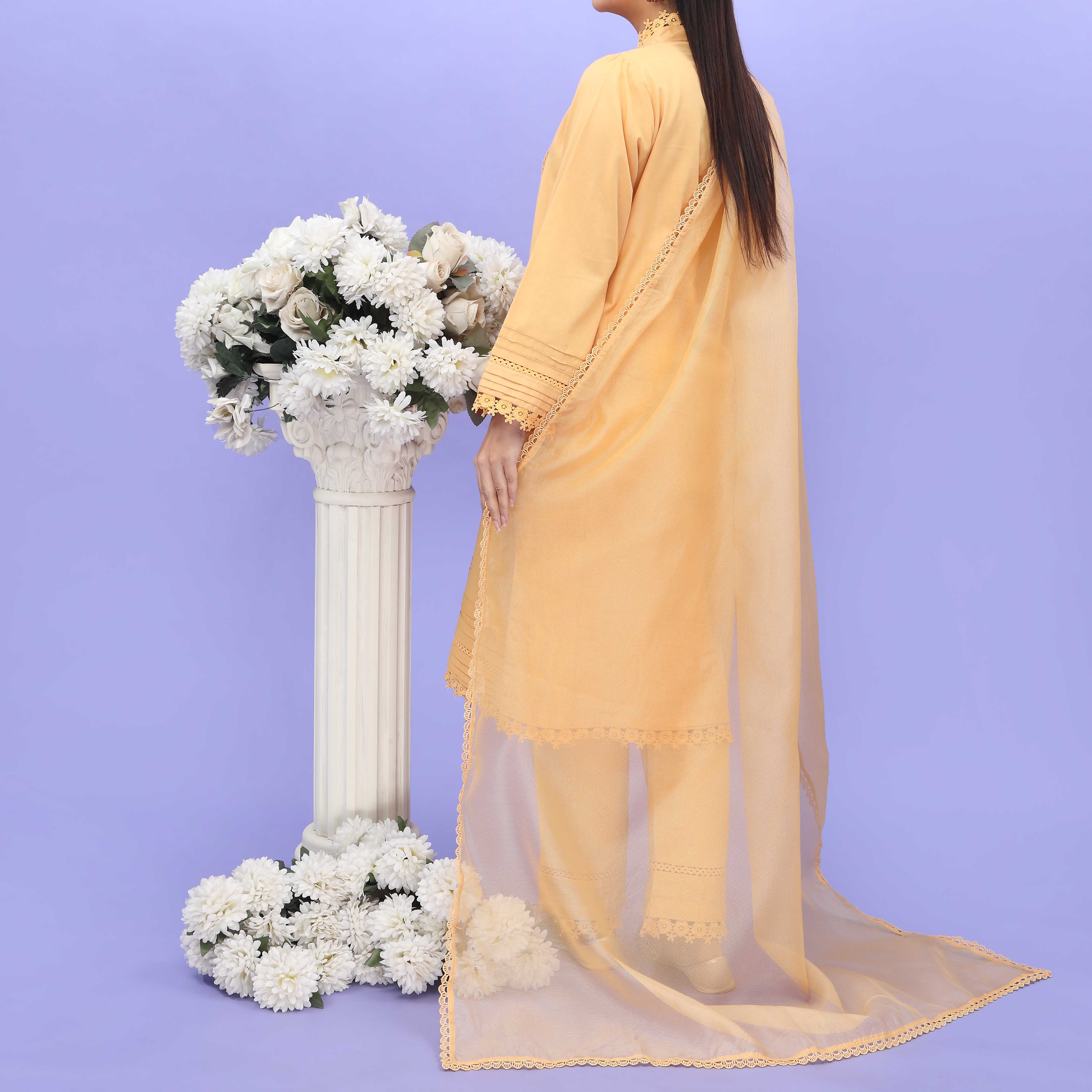 3PC- Embellished Khaddar Suit PW4112 - Image 3