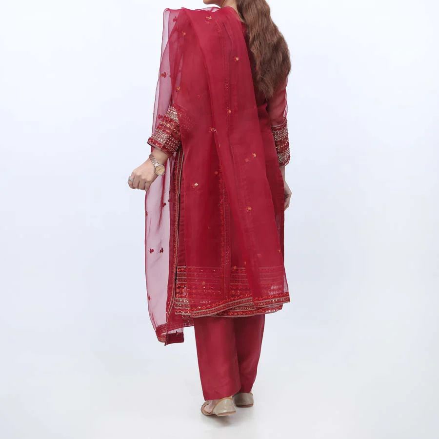 3PC- Embellished Organza Suit PW9089 - Image 3
