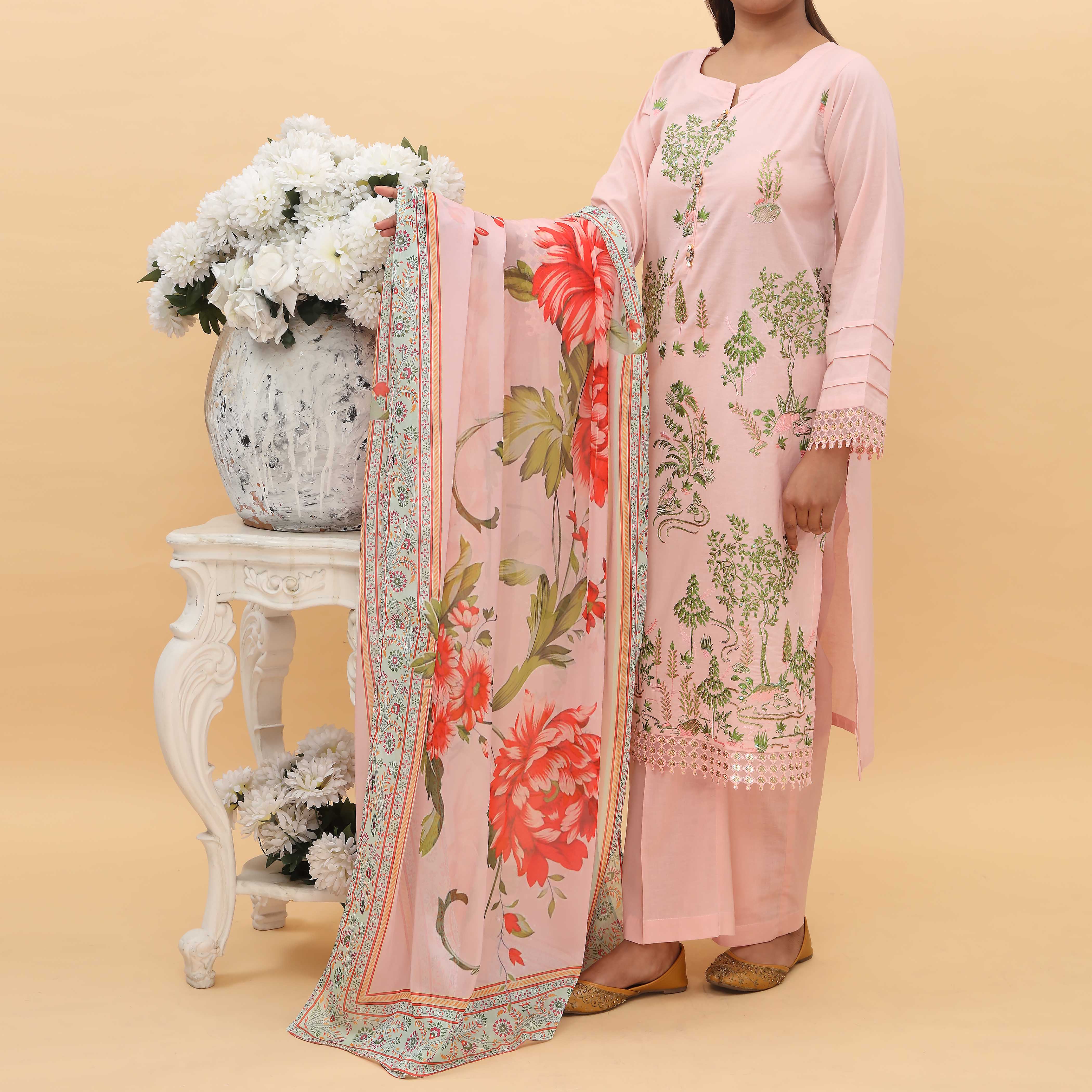 3PC- Embellished Cambric Suit PS5000 - Image 2