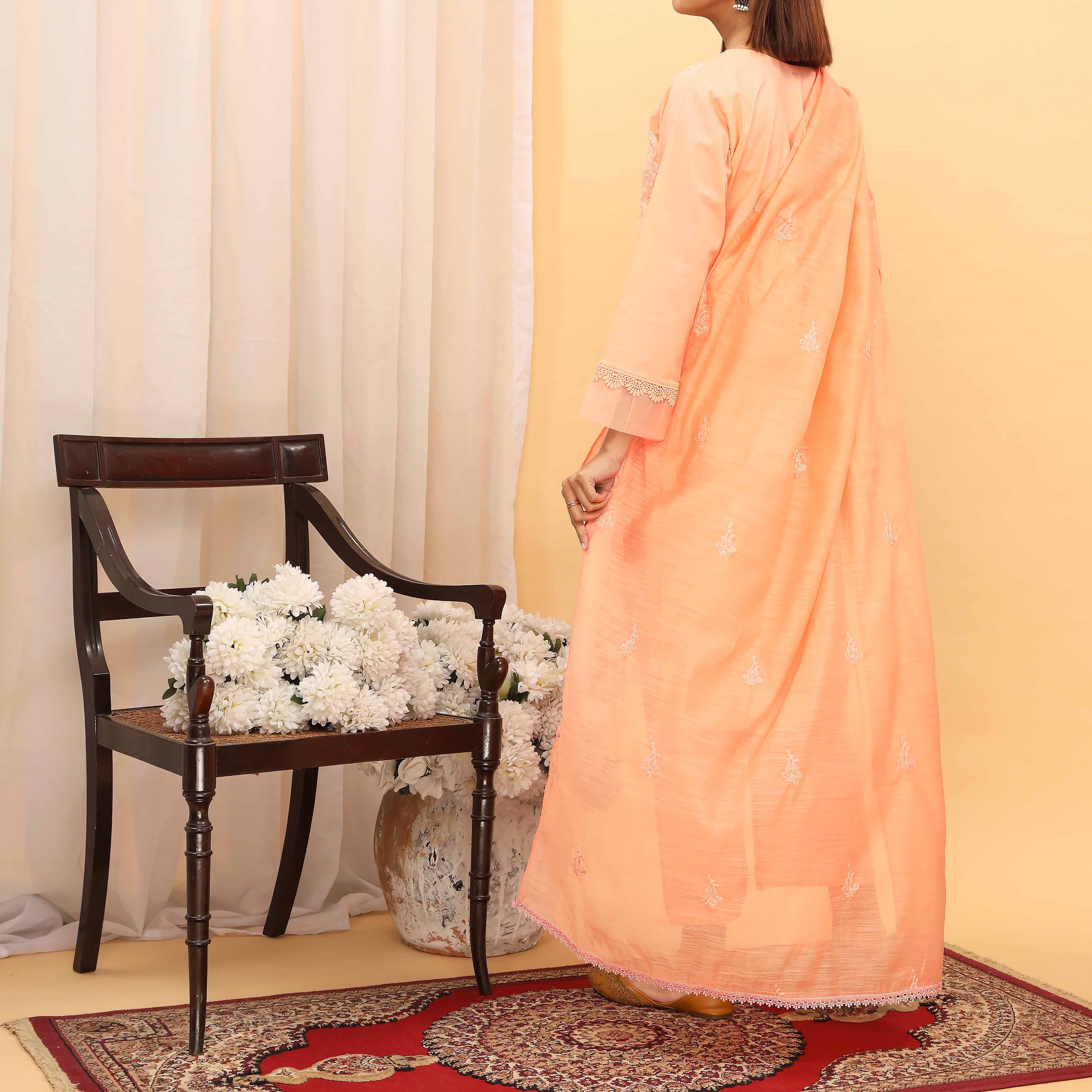 3PC- Embroidered Cambric Suit PS5150 - Image 4