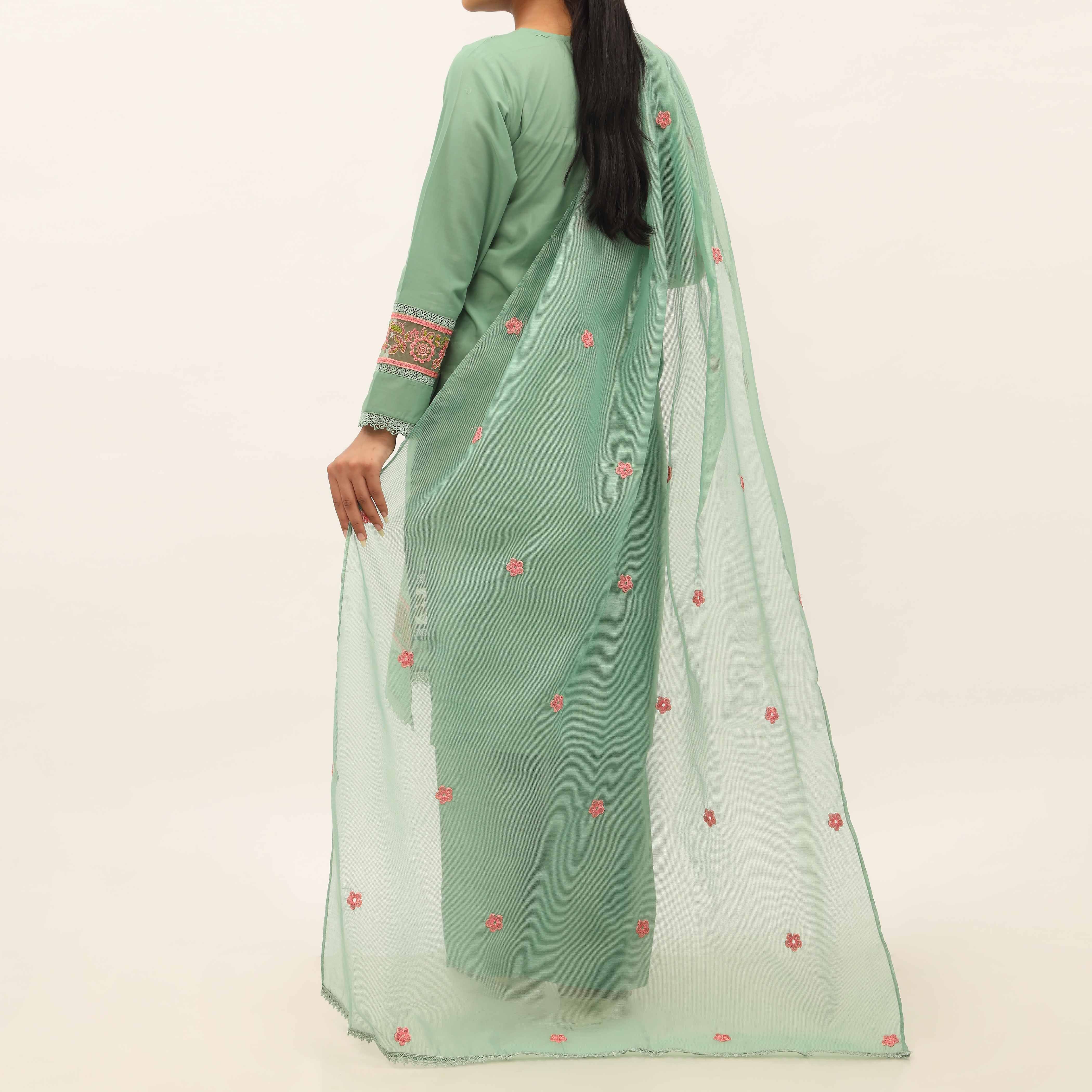 3PC- Embroidered Cambric Suit PS5215 - Image 4