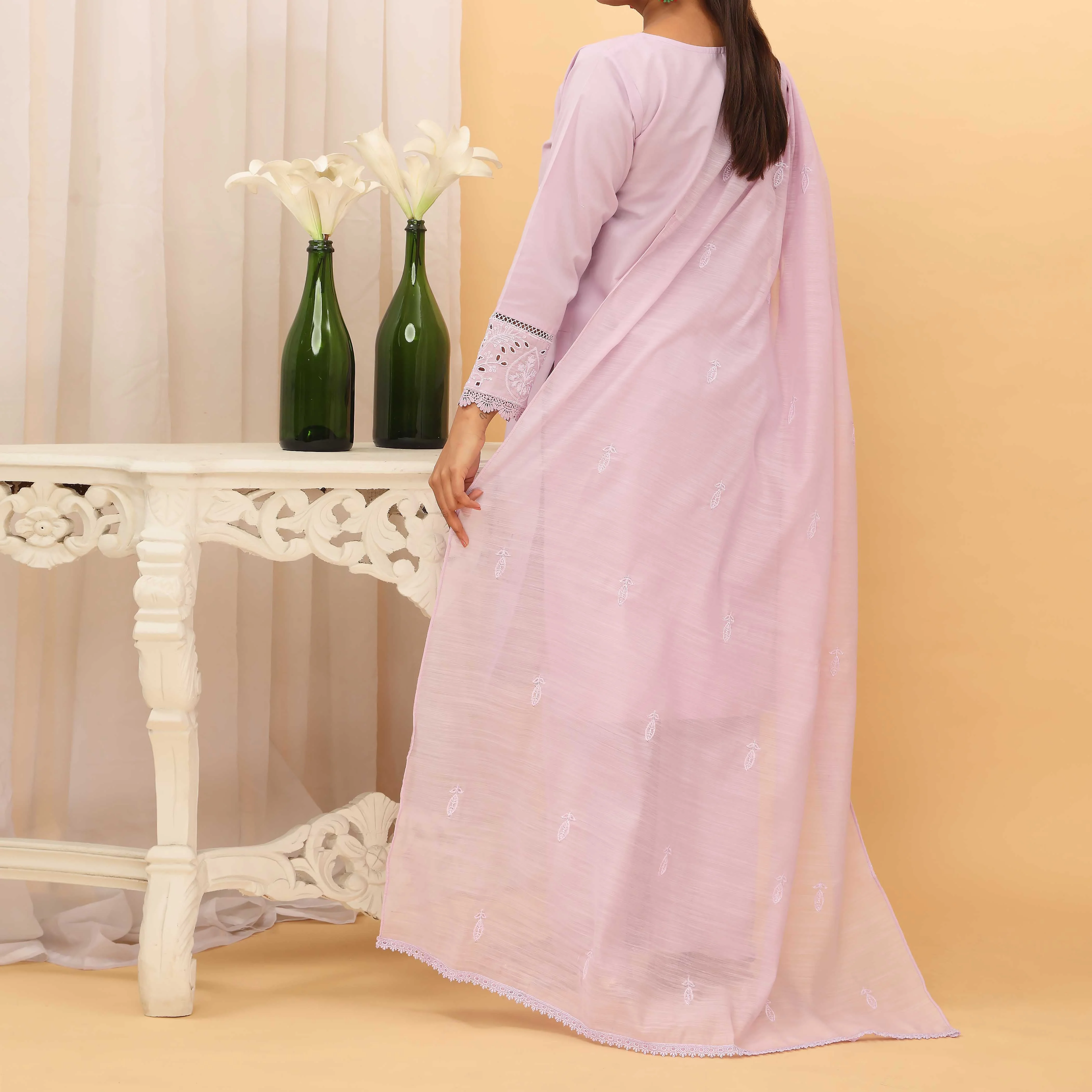 3PC- Embroidered Cambric Suit PS5219 - Image 3