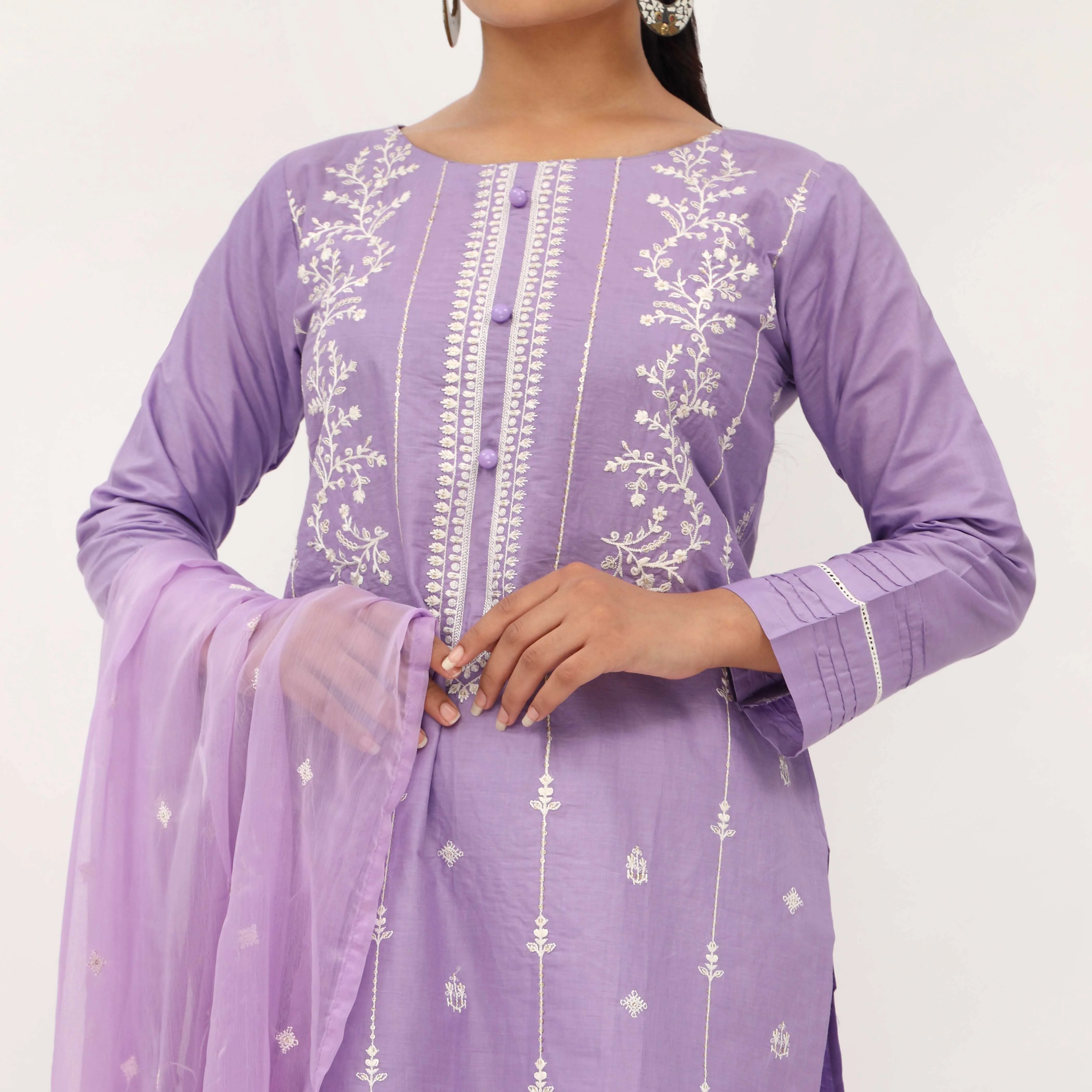 3PC- Embroidered Cambric Suit PS5261 - Image 2