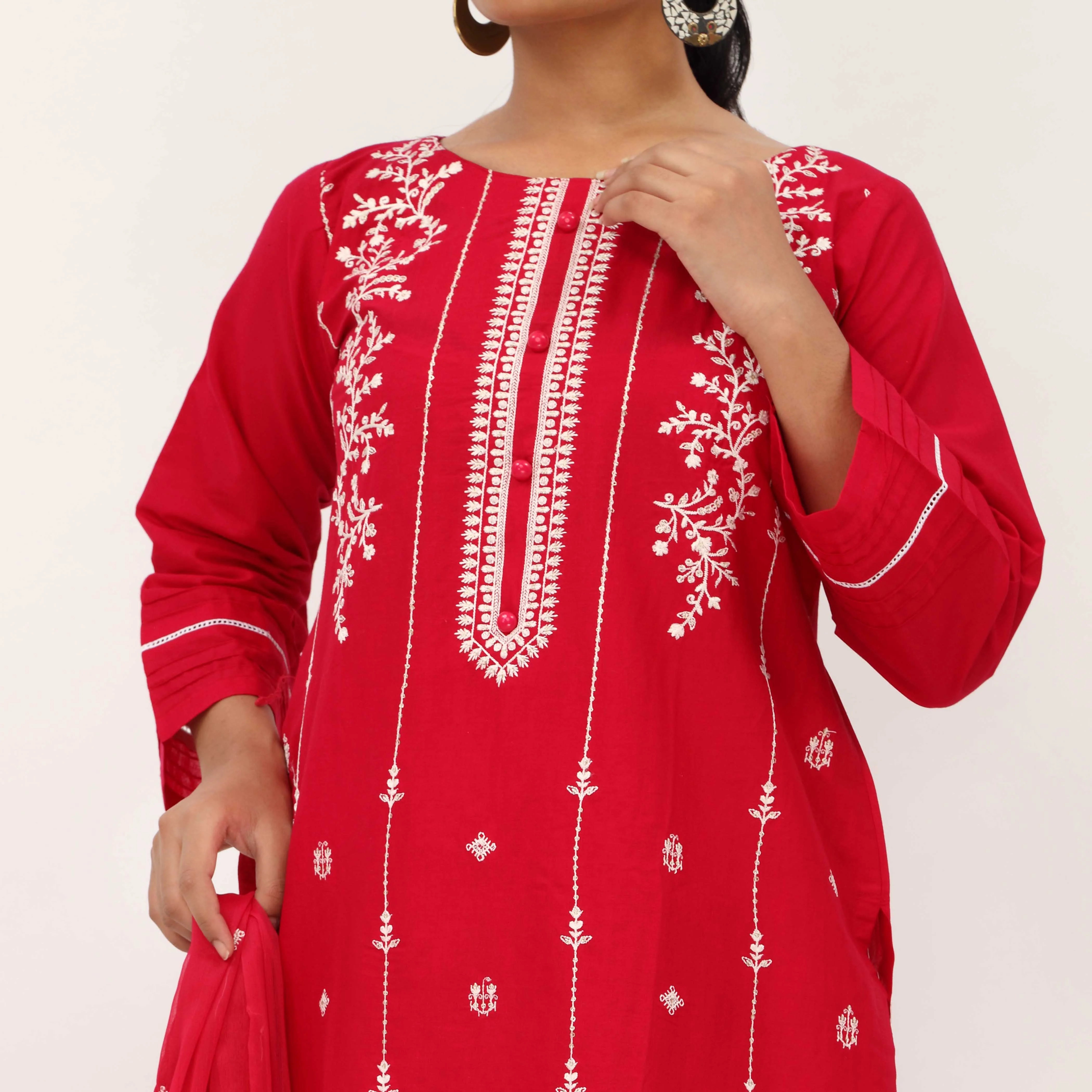 3PC- Embroidered Cambric Suit PS5262 - Image 2