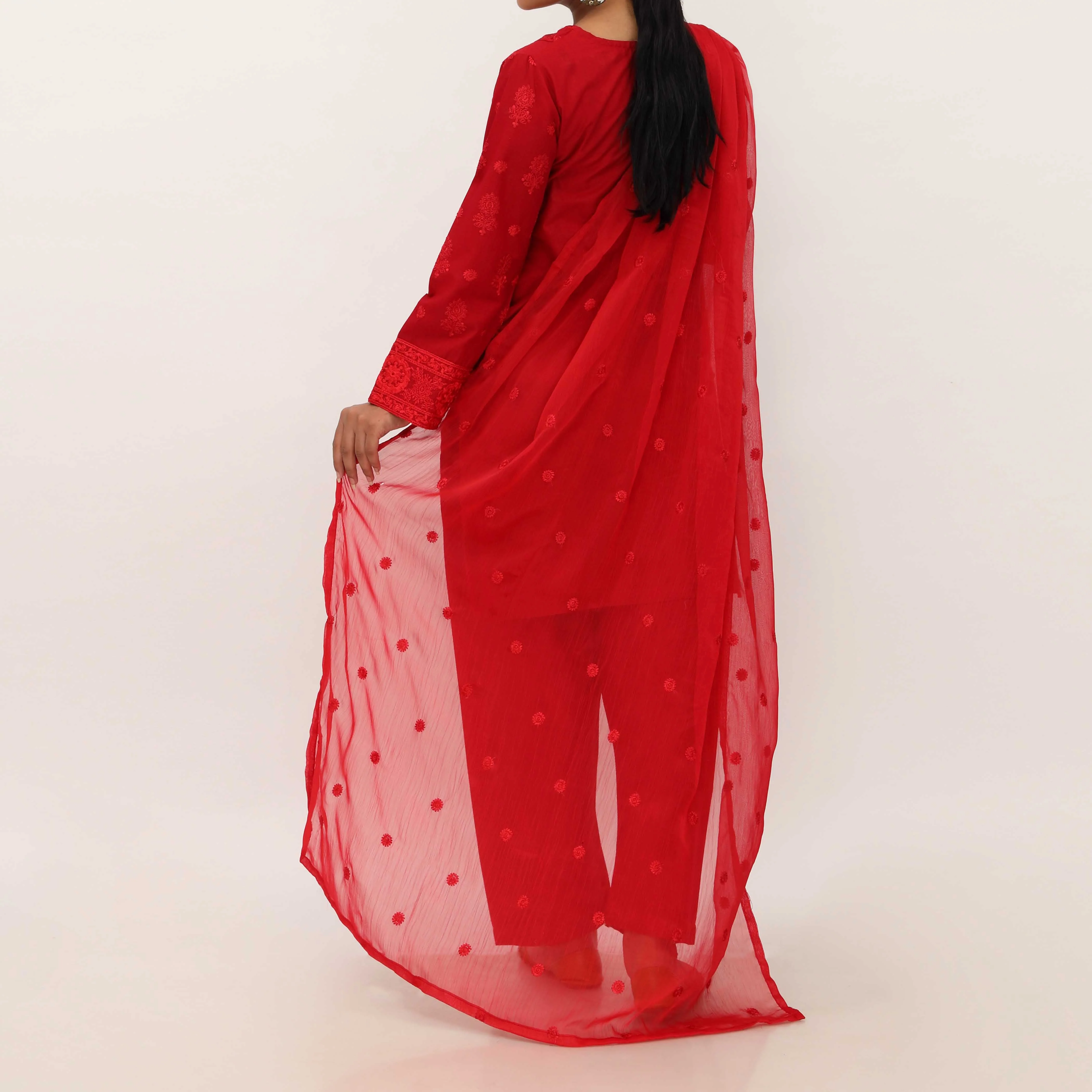 3PC- Embroidered Cambric Suit PS5265 - Image 4