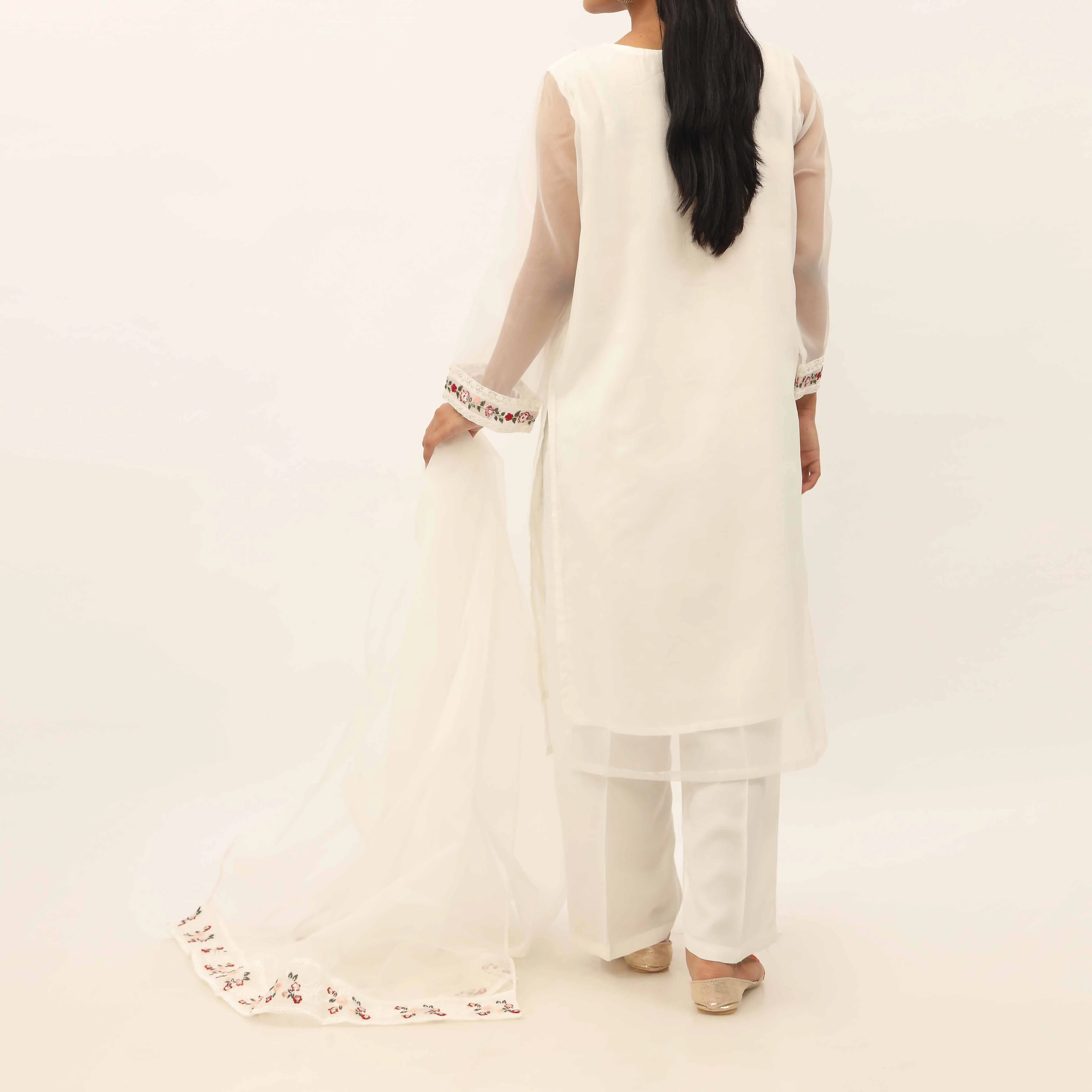 3PC- Fully Embroidered Organza Suit PS5246 - Image 5