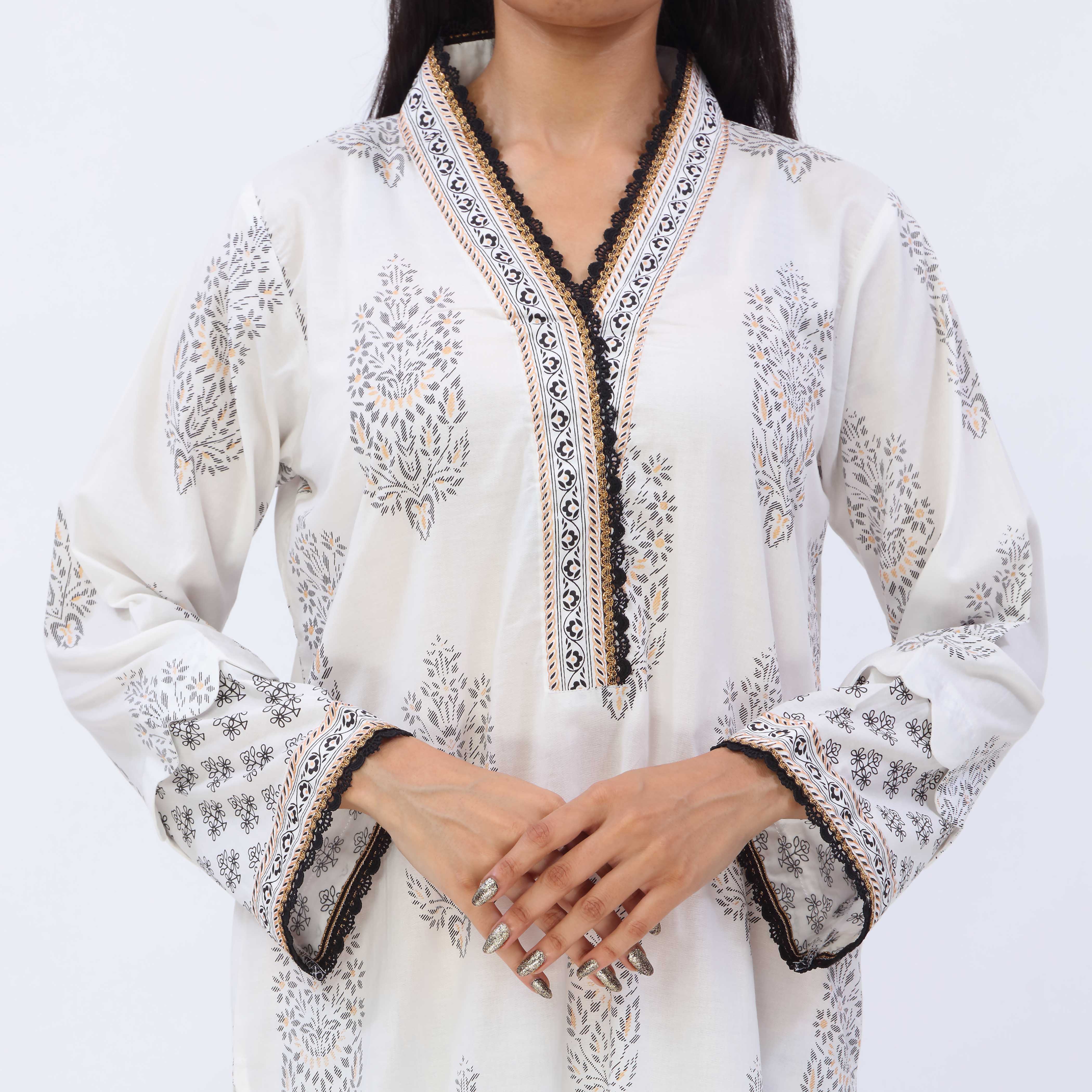 3PC- Printed Cambric Suit PS5155 - Image 3