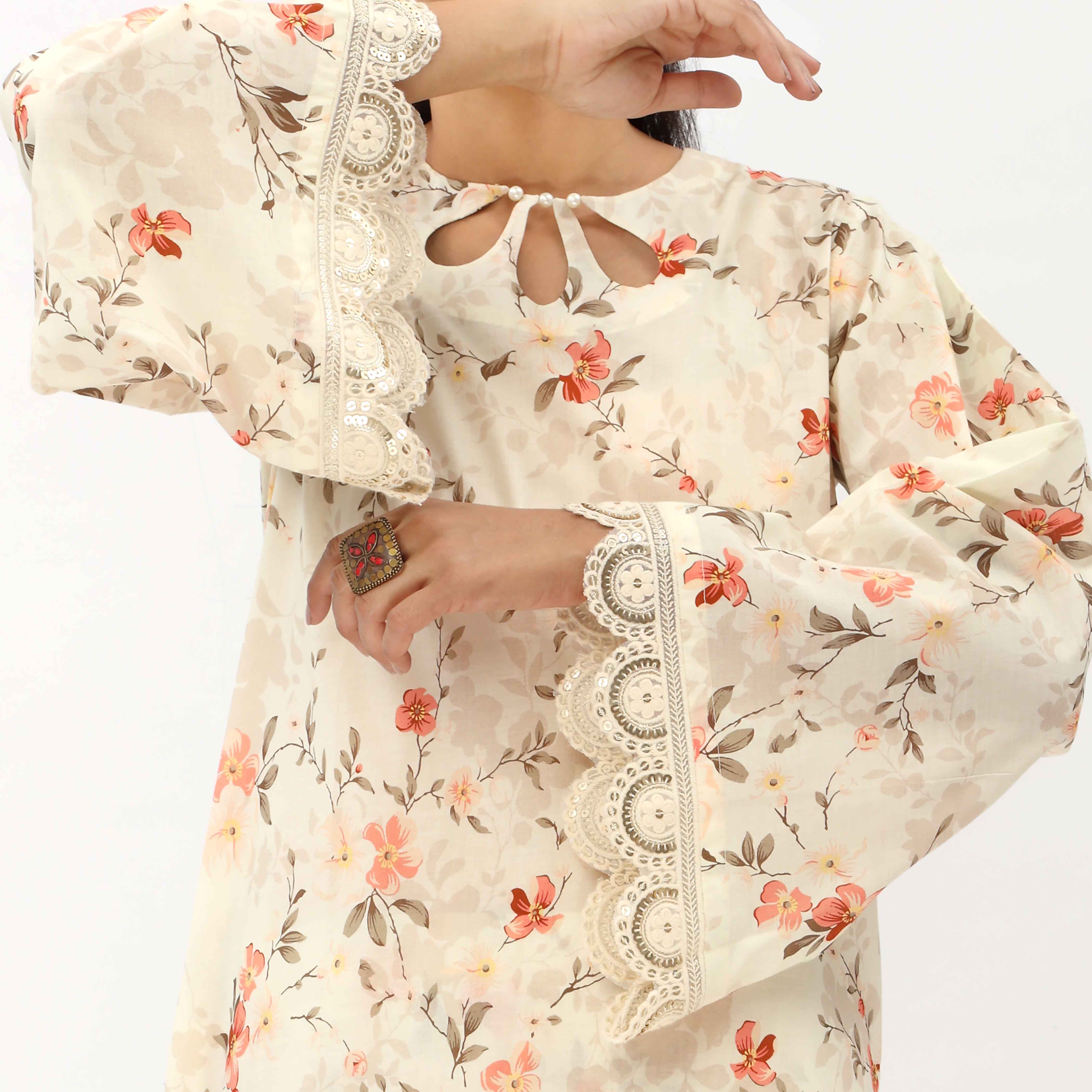 3PC- Unstitched Digital Printed Lawn Suit US5145 - Image 4
