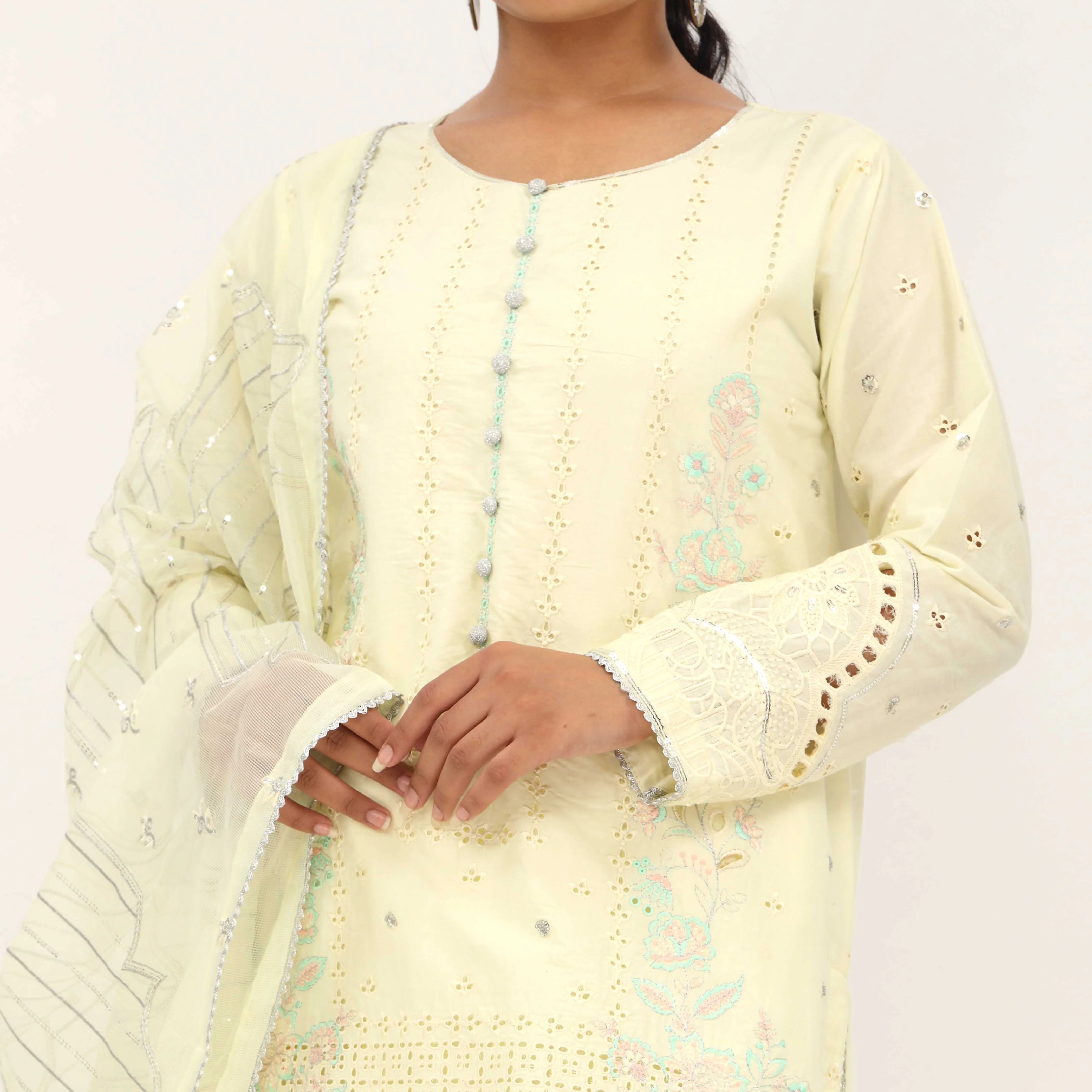 3PC- Viscose Embellished Suit PF5152 - Image 2