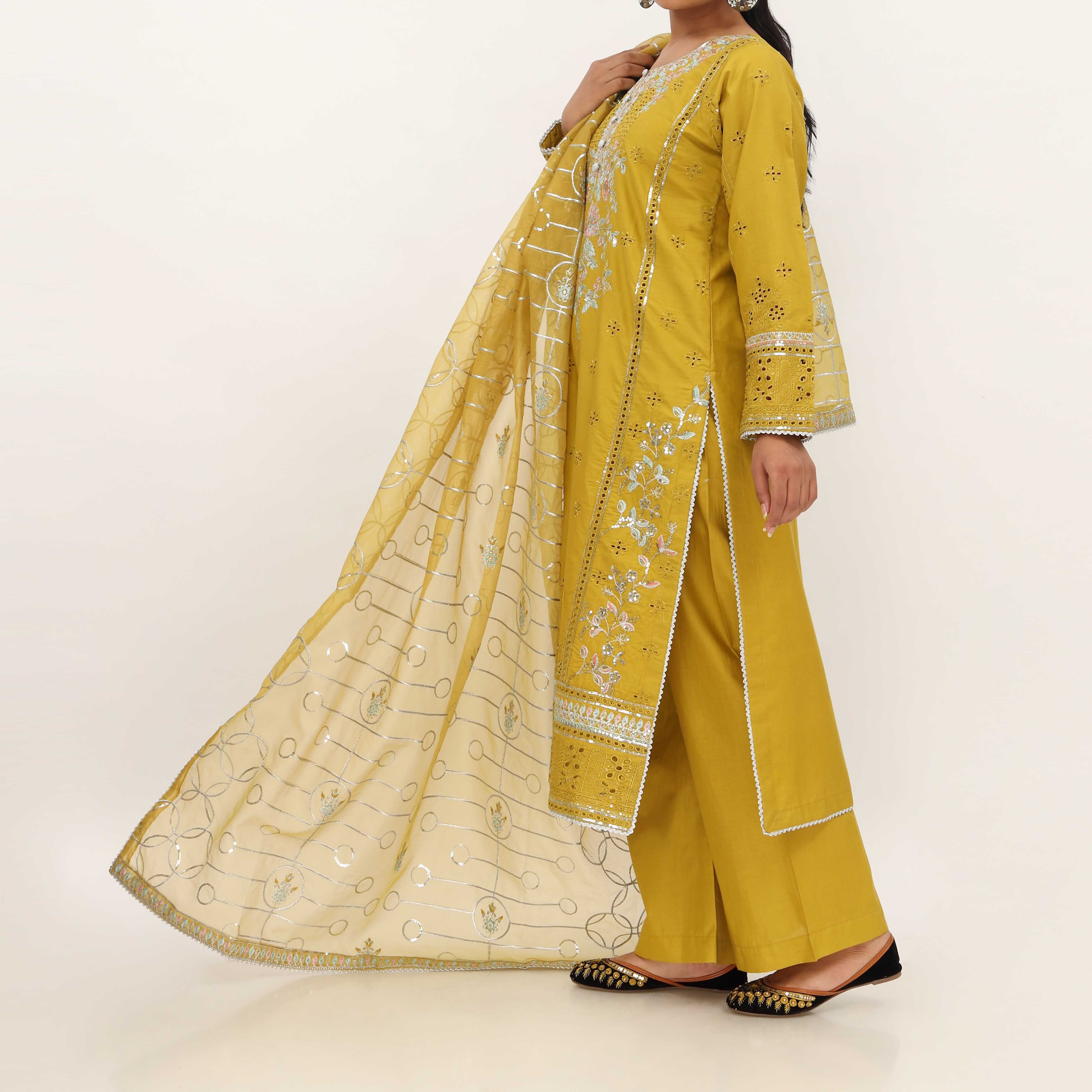 3PC- Viscose Embellished Suit PF5159 - Image 3