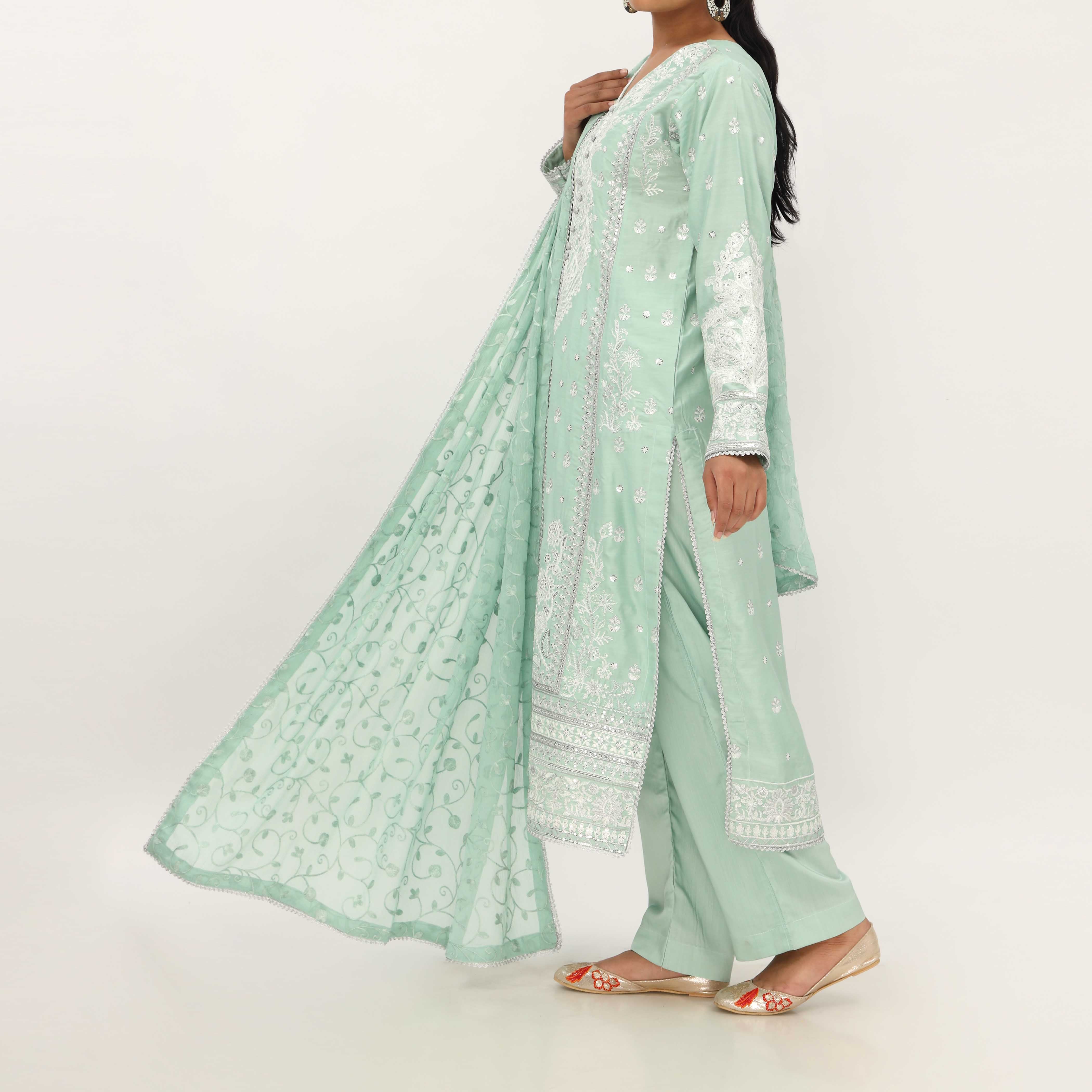 3PC- Viscose Embellished Suit PF5164 - Image 3