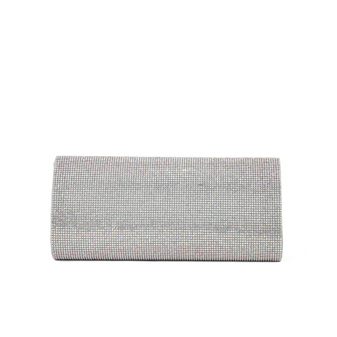 AB Silver Fancy Clutch P24328 - Image 4