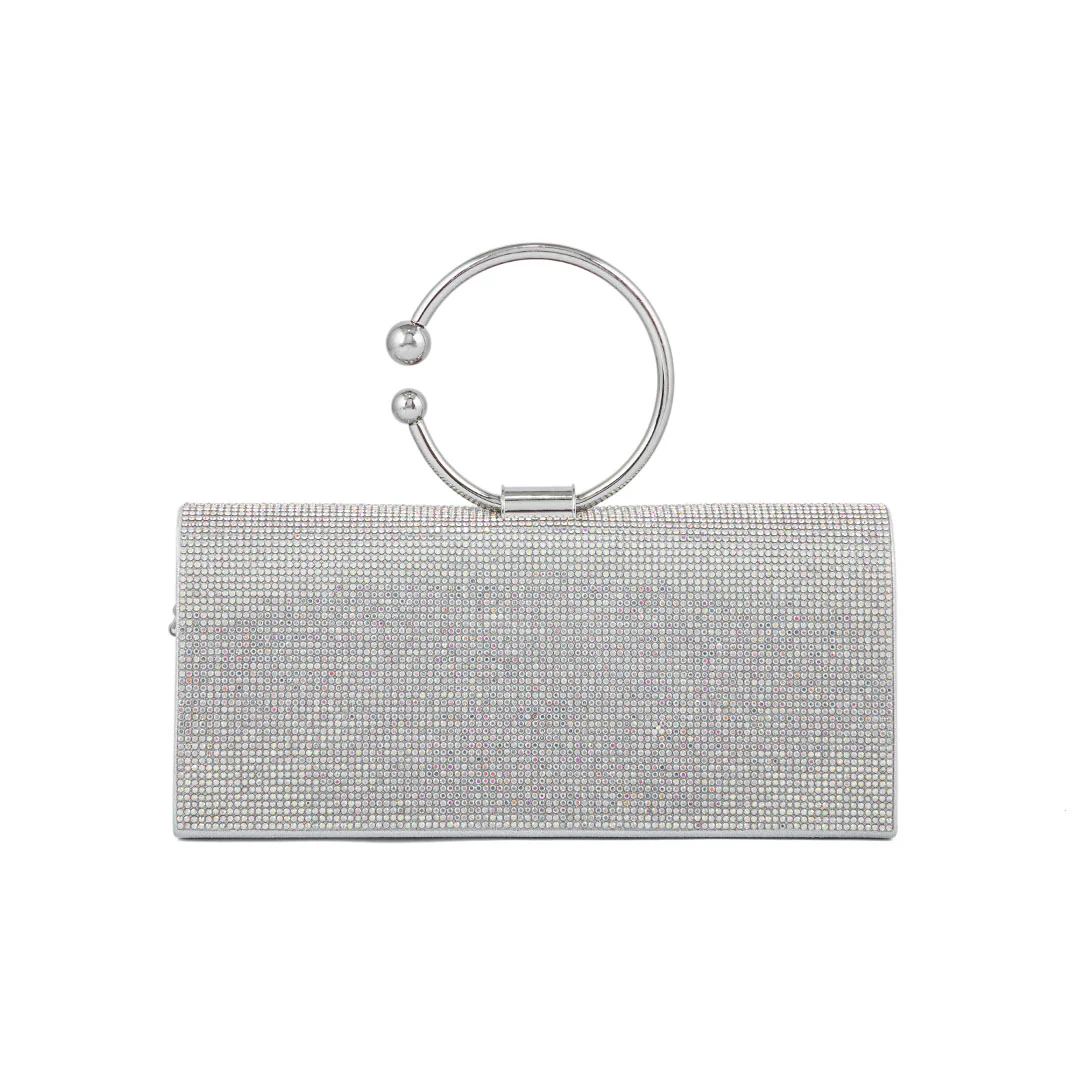 AB Silver Fancy Clutch P24329 - Image 4