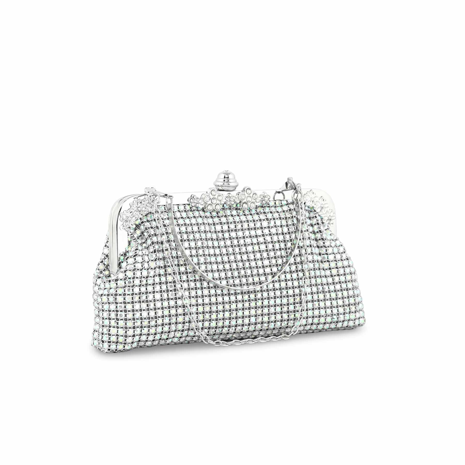 AB Silver Women Bridal Clutch p24274 - Image 2