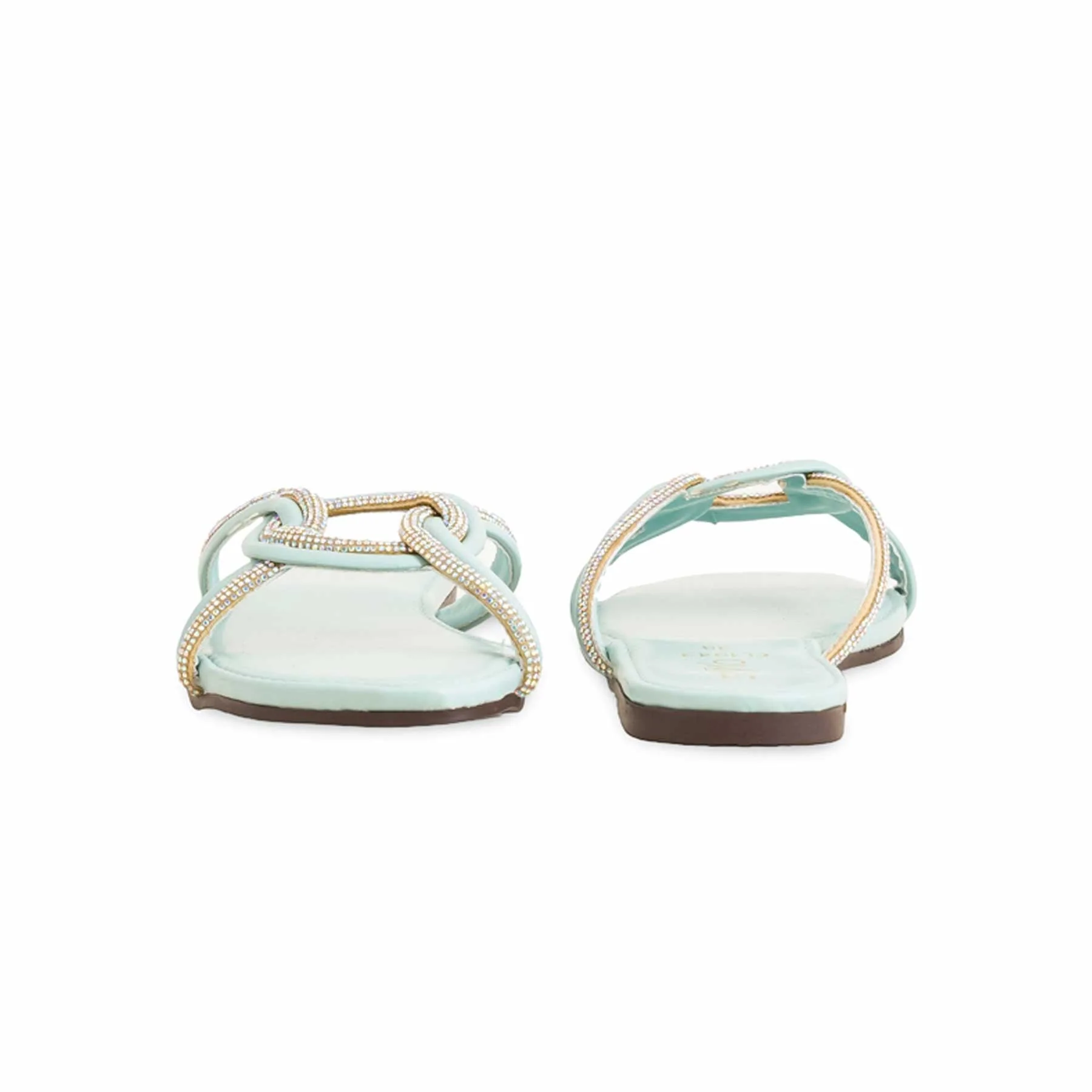 Aqua Green Casual Slipper For Ladies CL1943 - Image 4