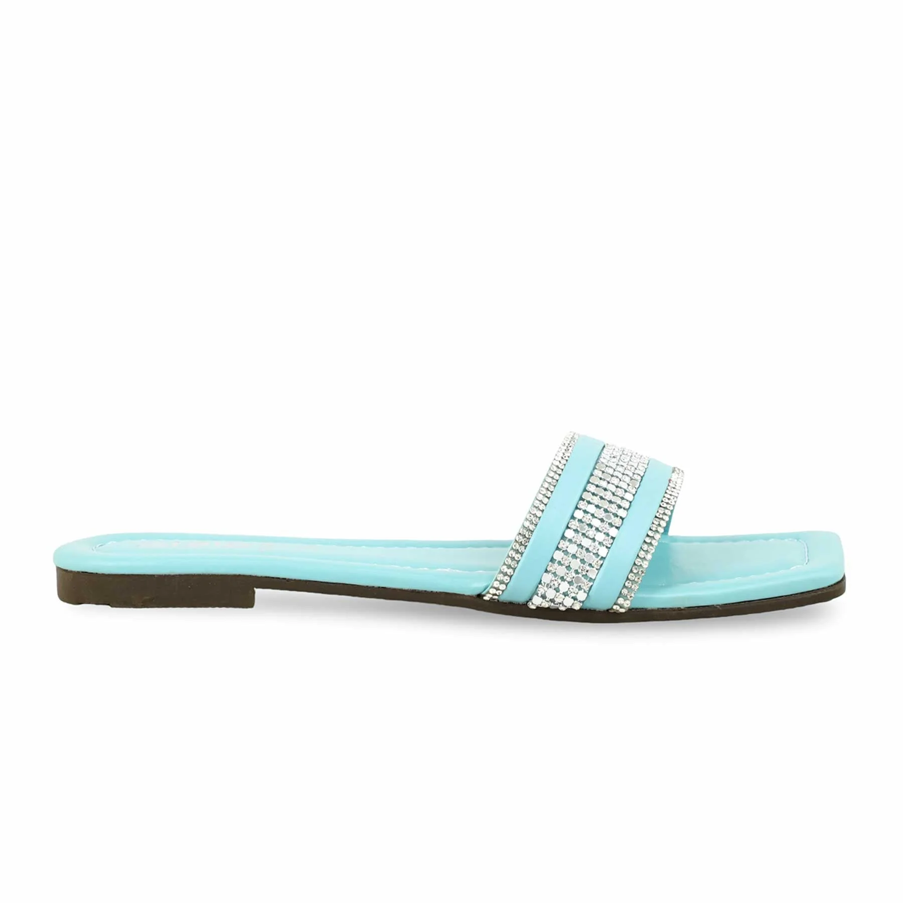 Aqua Green Casual Slipper For Women CL1905 - Image 2