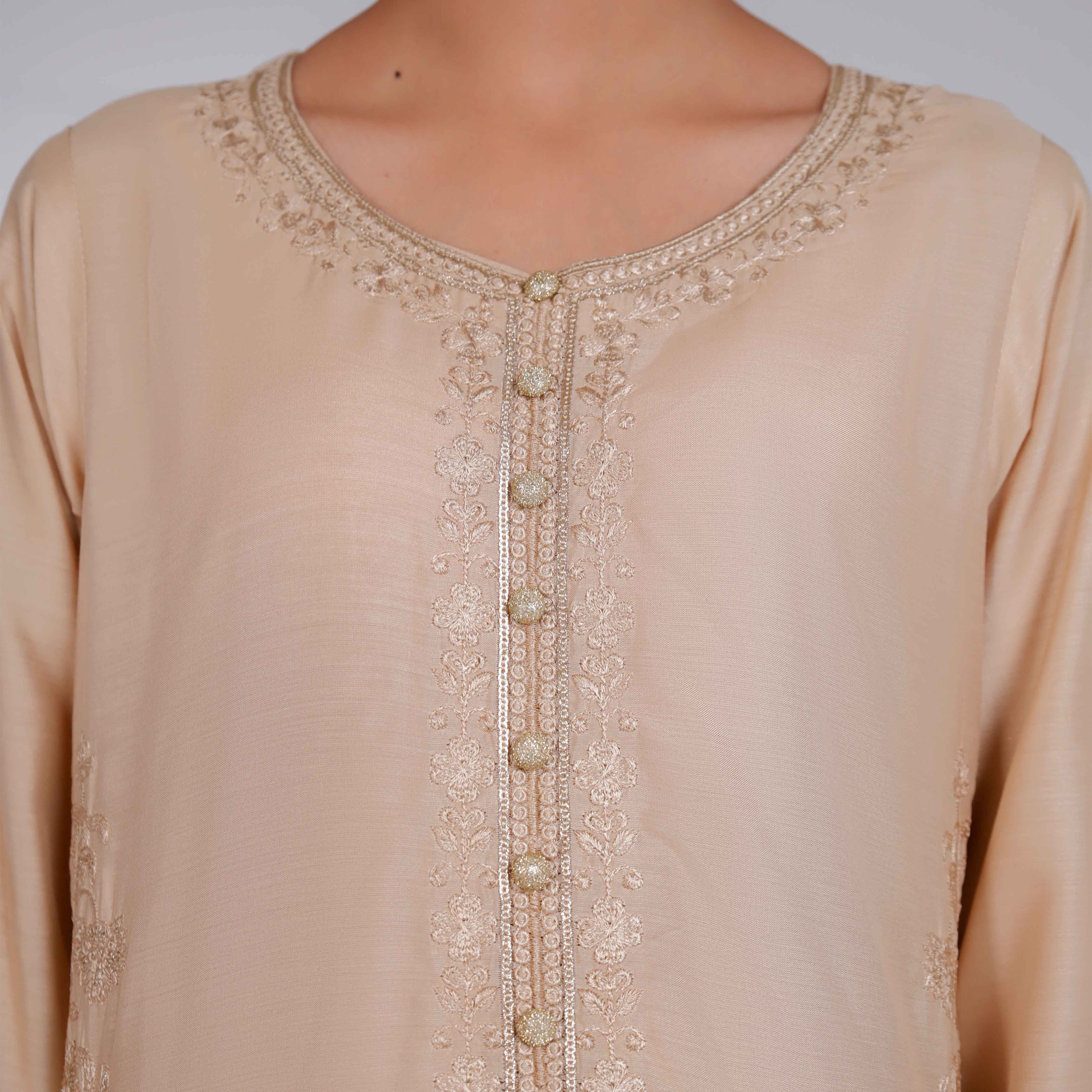 3PC- Embellished Khaddi Net Suit PF4011 - Image 3