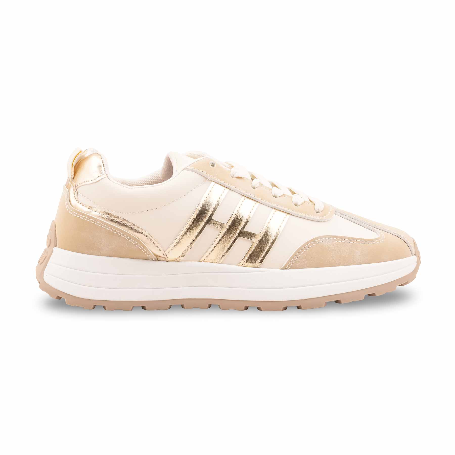 Beige Casual Sneaker For Ladies AT7436 - Image 2