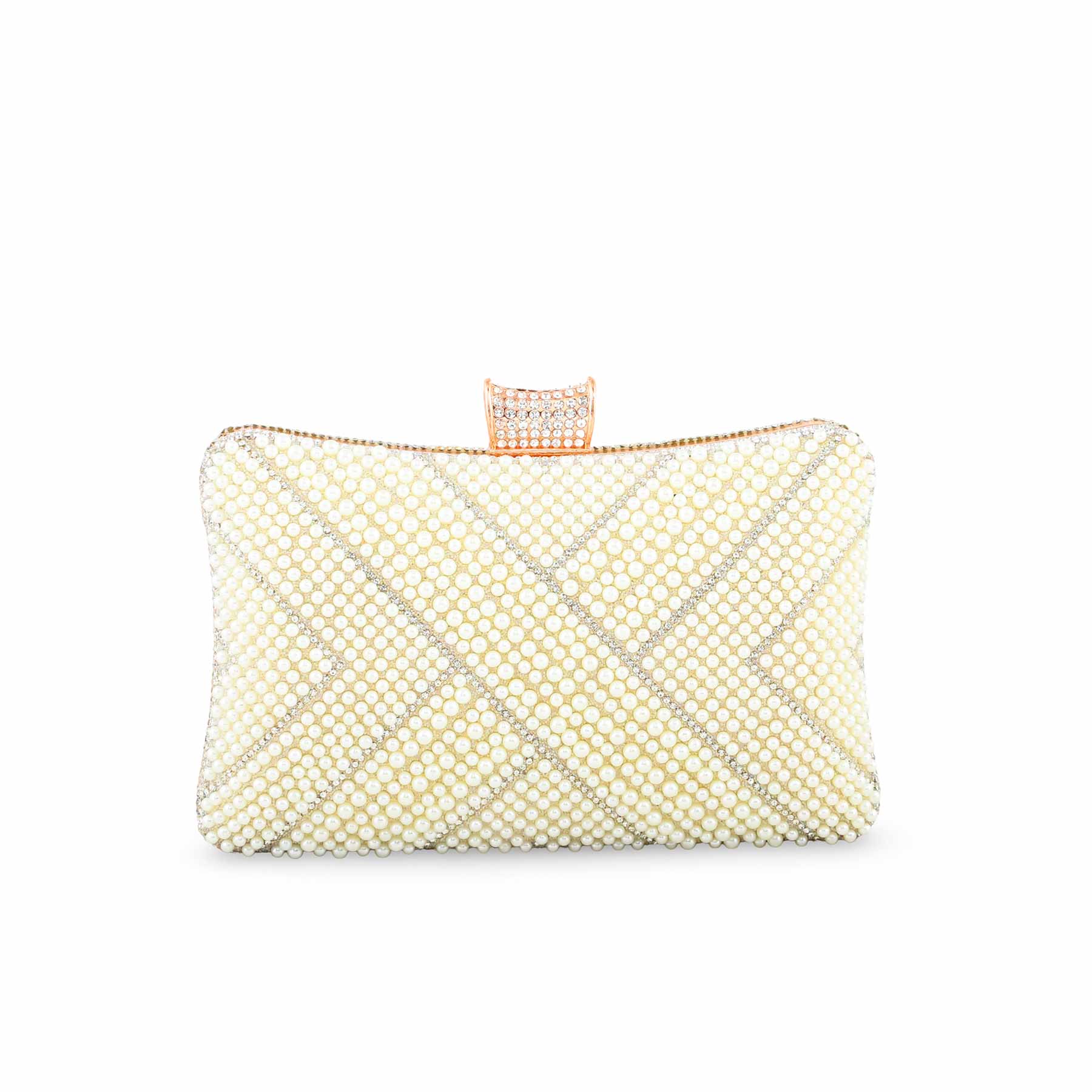 Beige Bridal Clutch P24357 - Image 4