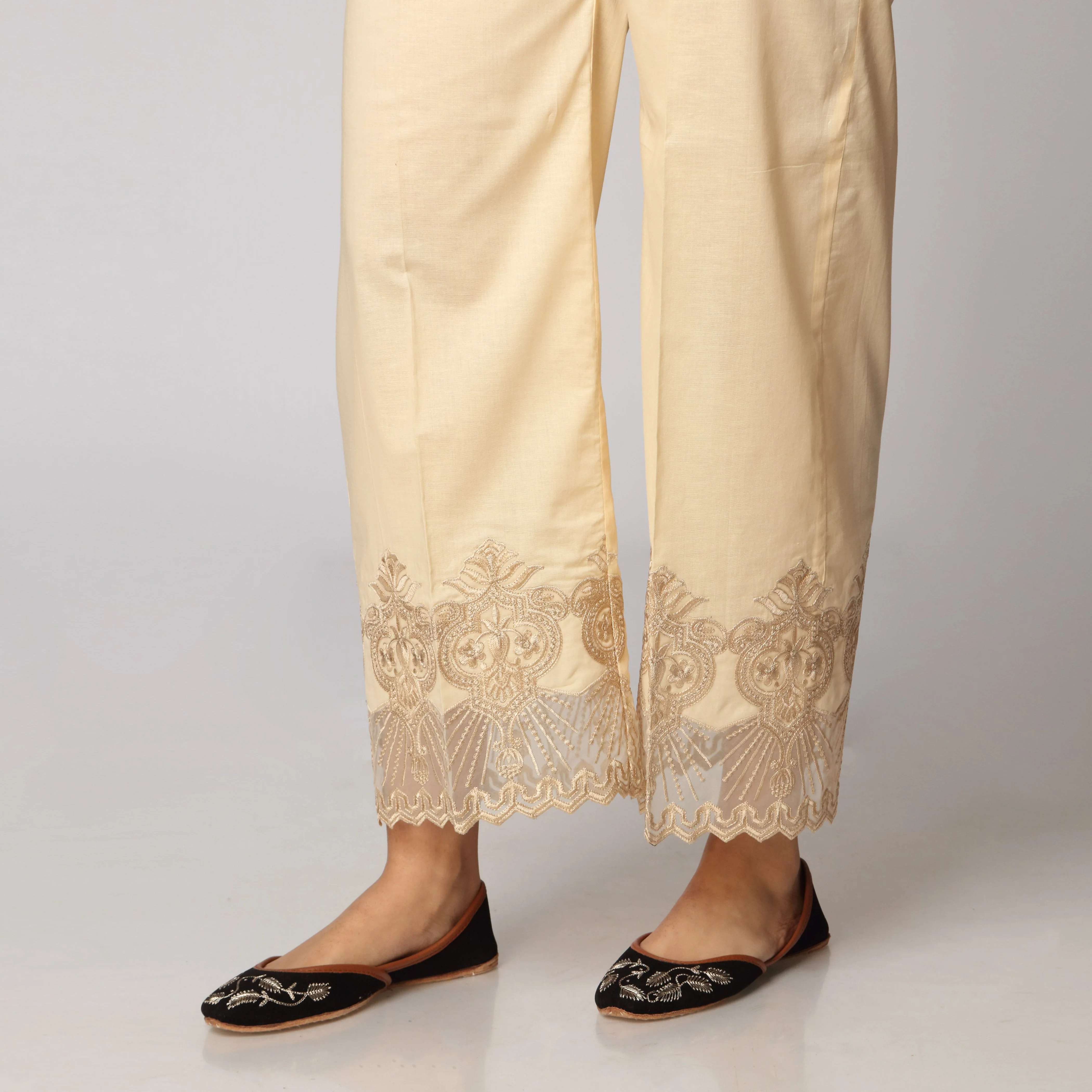 Beige Cambric Straight Fit Trouser PS3508 - Image 3