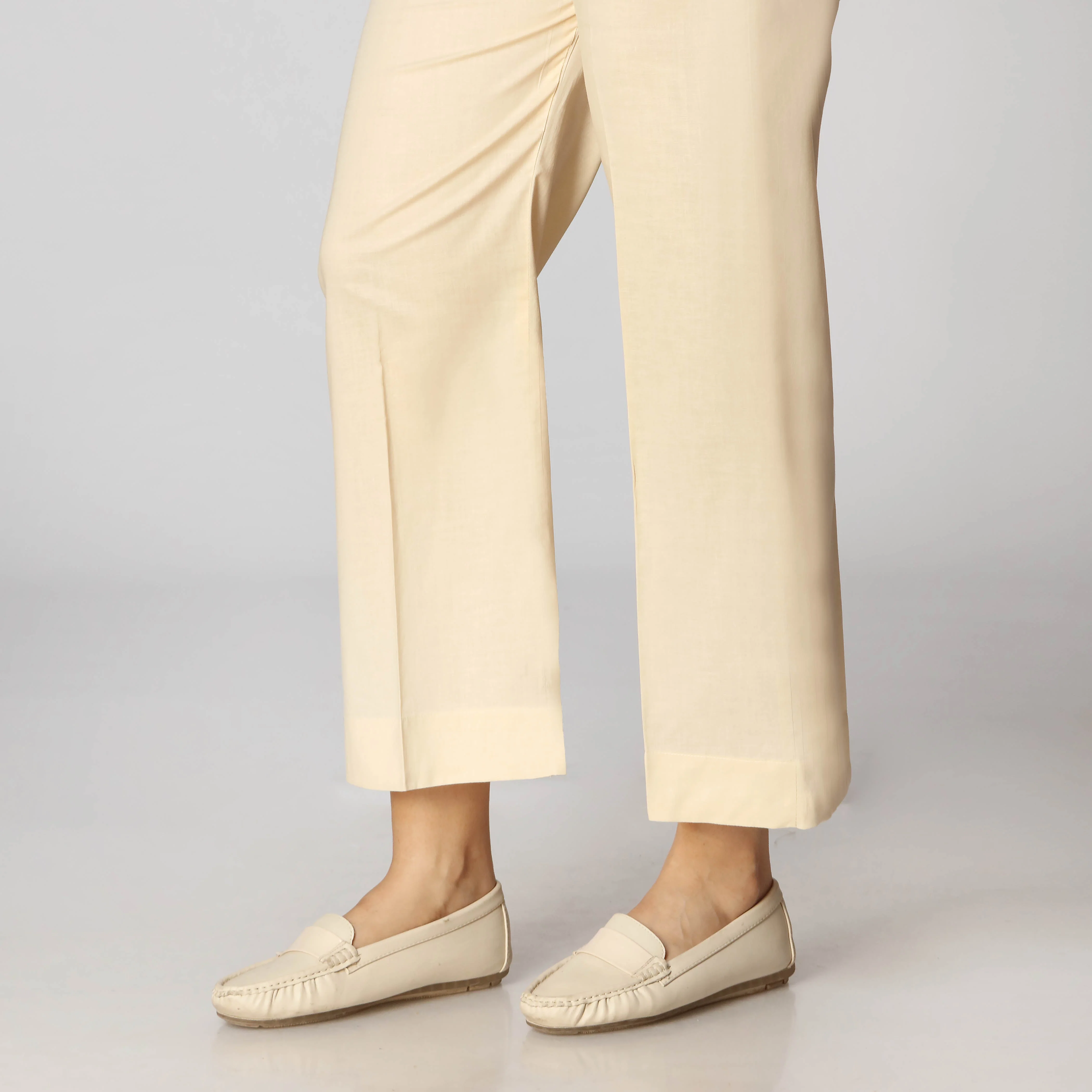 Beige Cambric Straight Fit Trousers PS3510 - Image 2